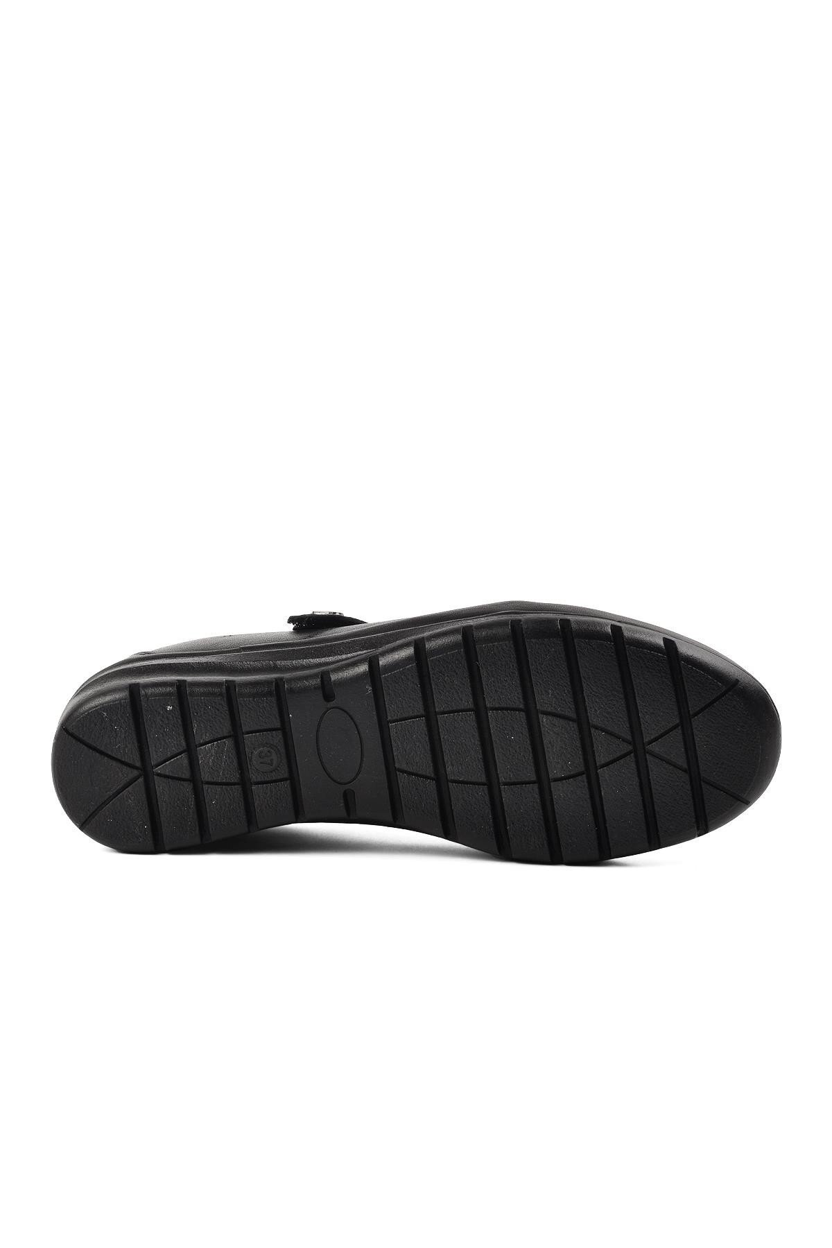 Ayakmod Siyah Hakiki Deri Kadın Günlük Ayakkabı