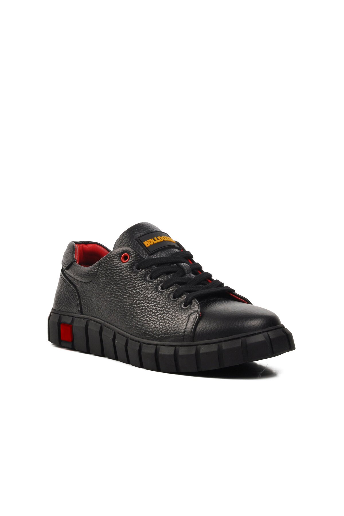 Bulldozer Siyah Hakiki Deri Erkek Günlük Ayakkabı