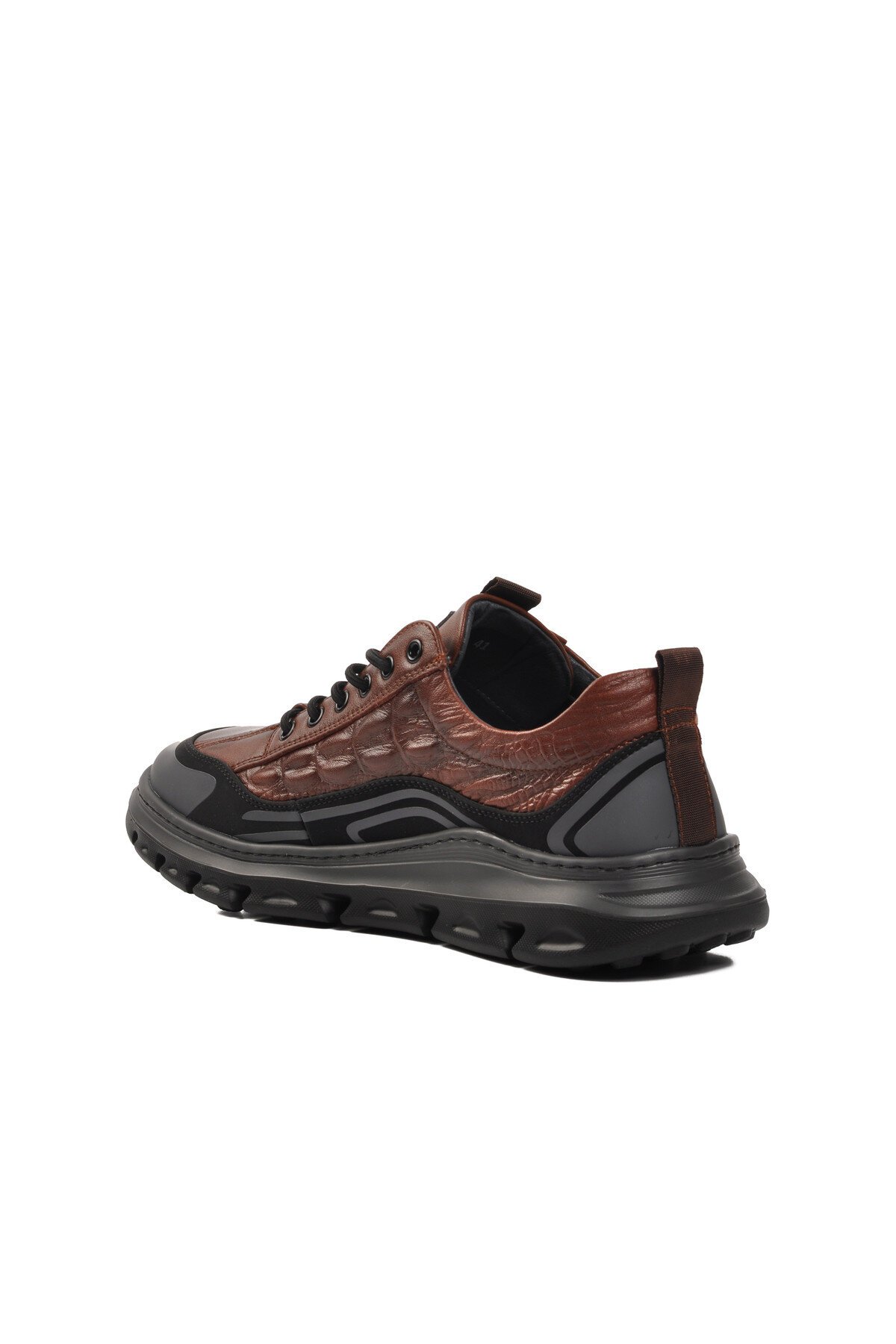 Hakiki Deri Kaymaz Taban Kahve Erkek Sneaker