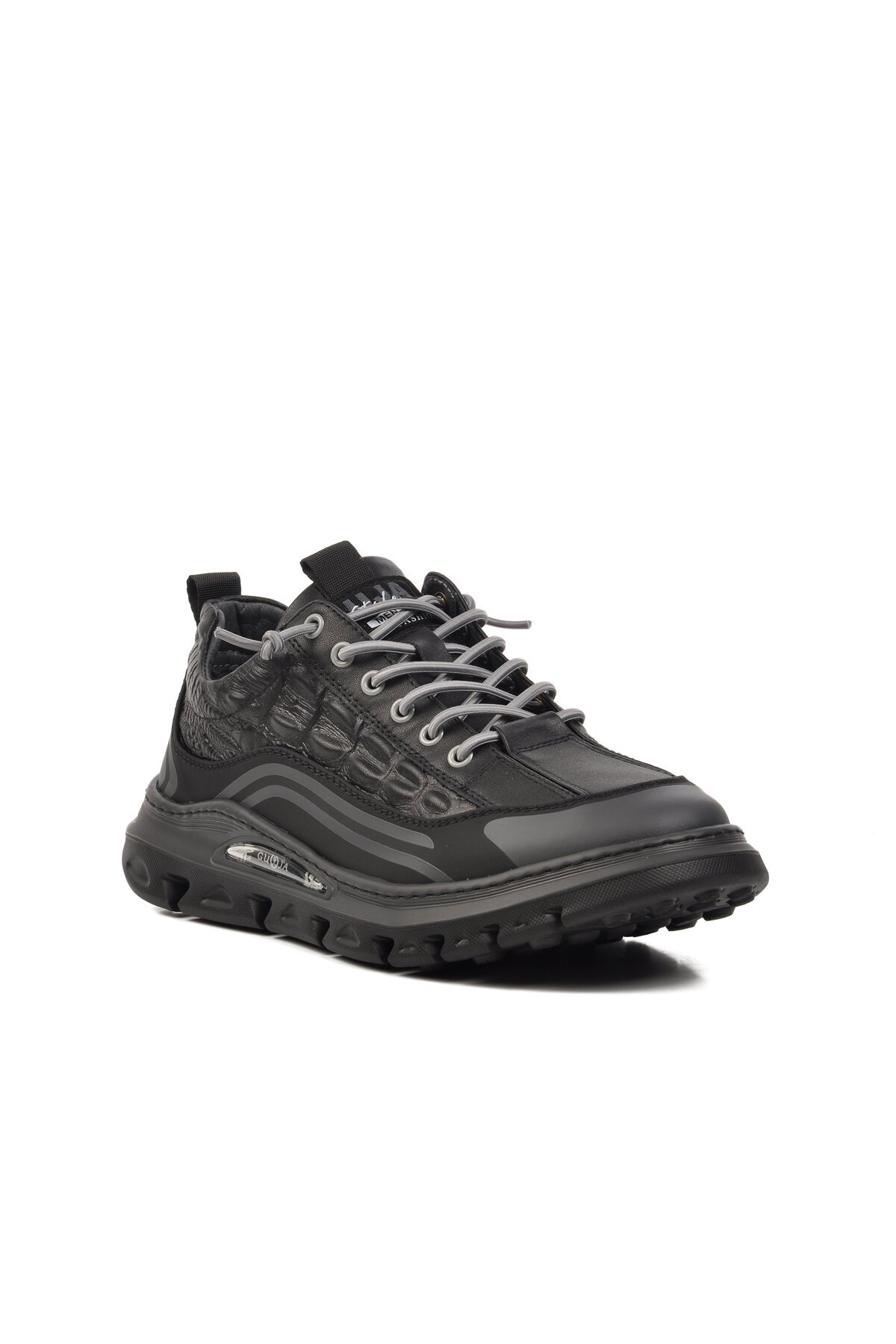 Hakiki Deri Kaymaz Taban Siyah Erkek Sneaker