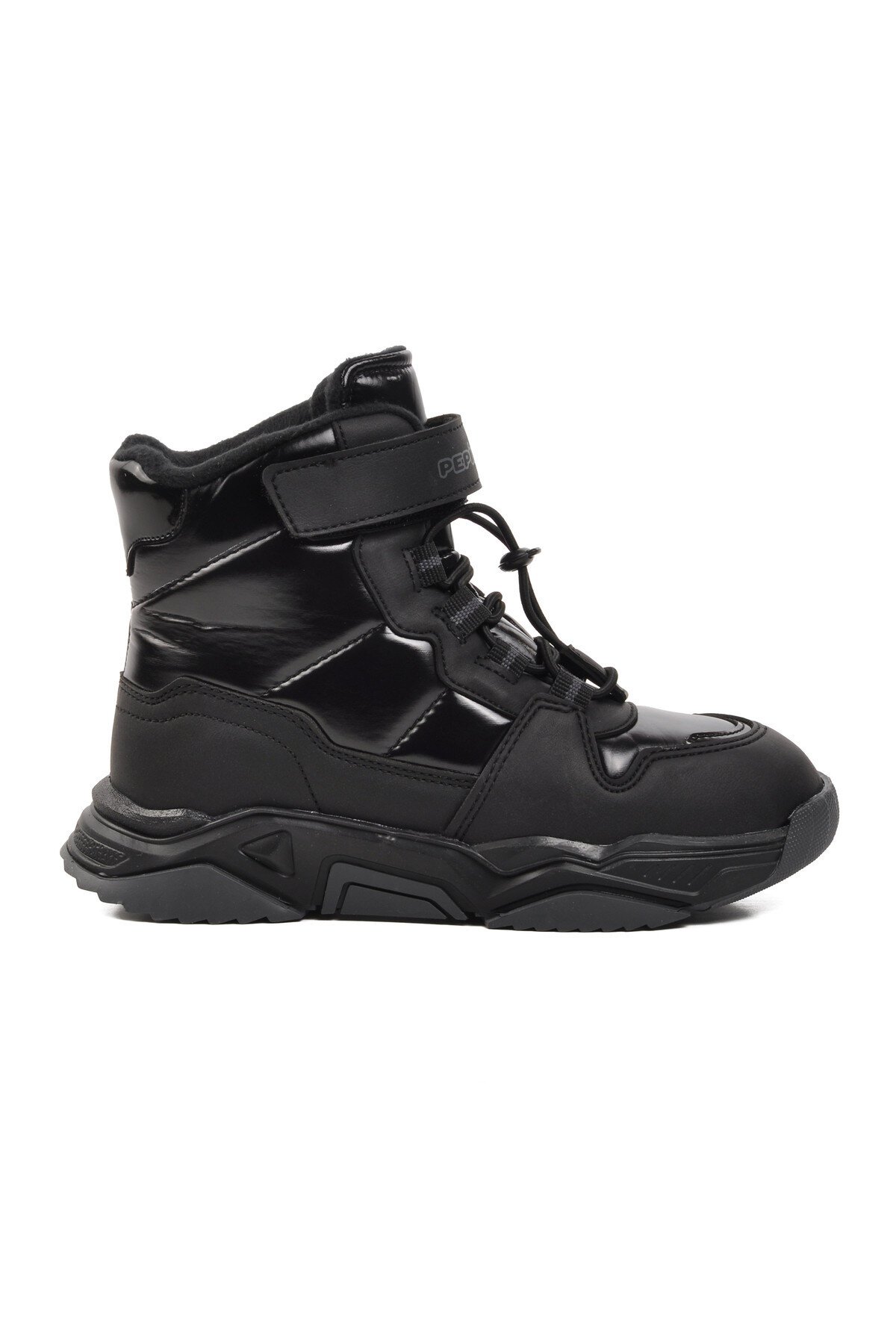 Walkway Parlak Siyah Kız Çocuk Kar Botu