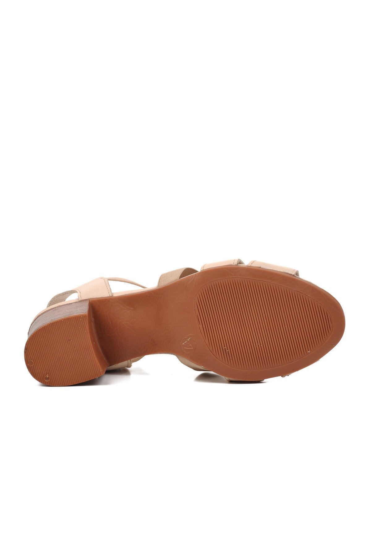 Venüs Bej Hakiki Deri Kadın Topuklu Sandalet