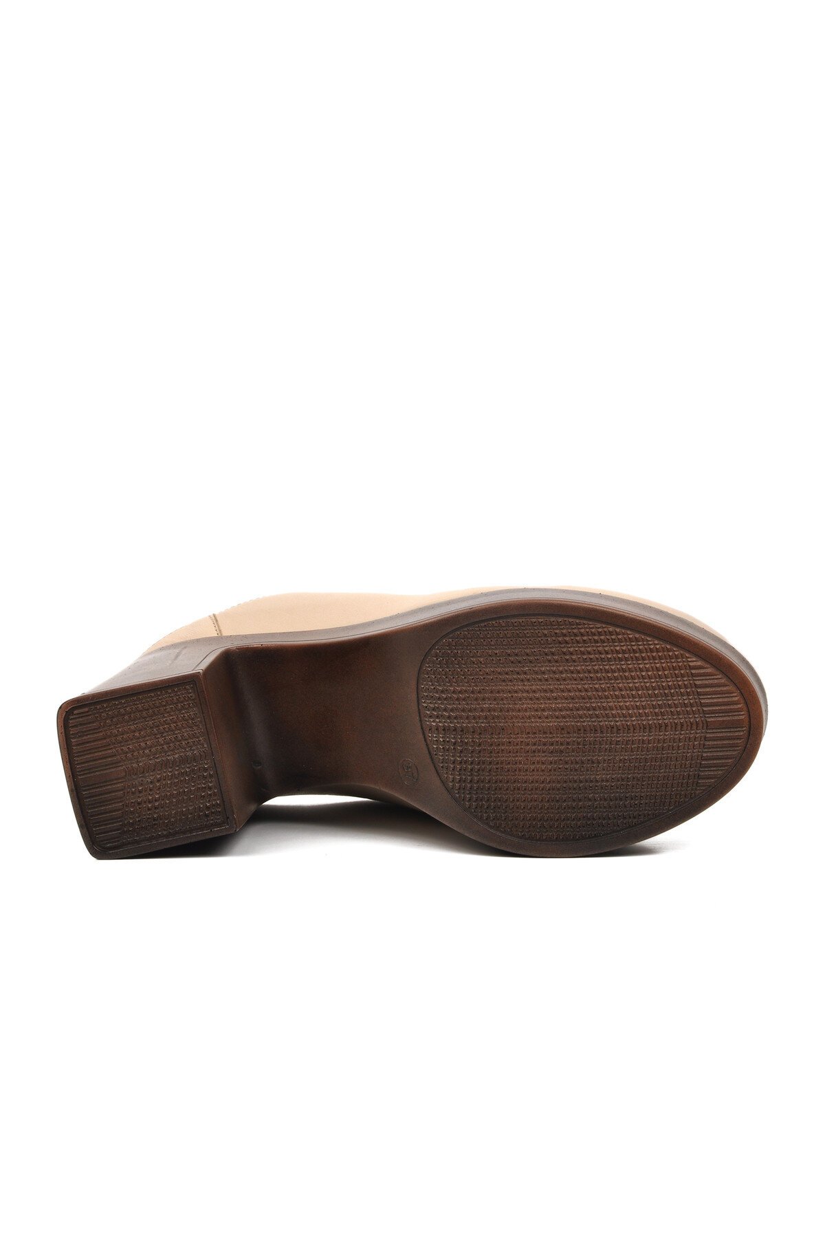 Venüs Bej Hakiki Deri Kadın Topuklu Terlik