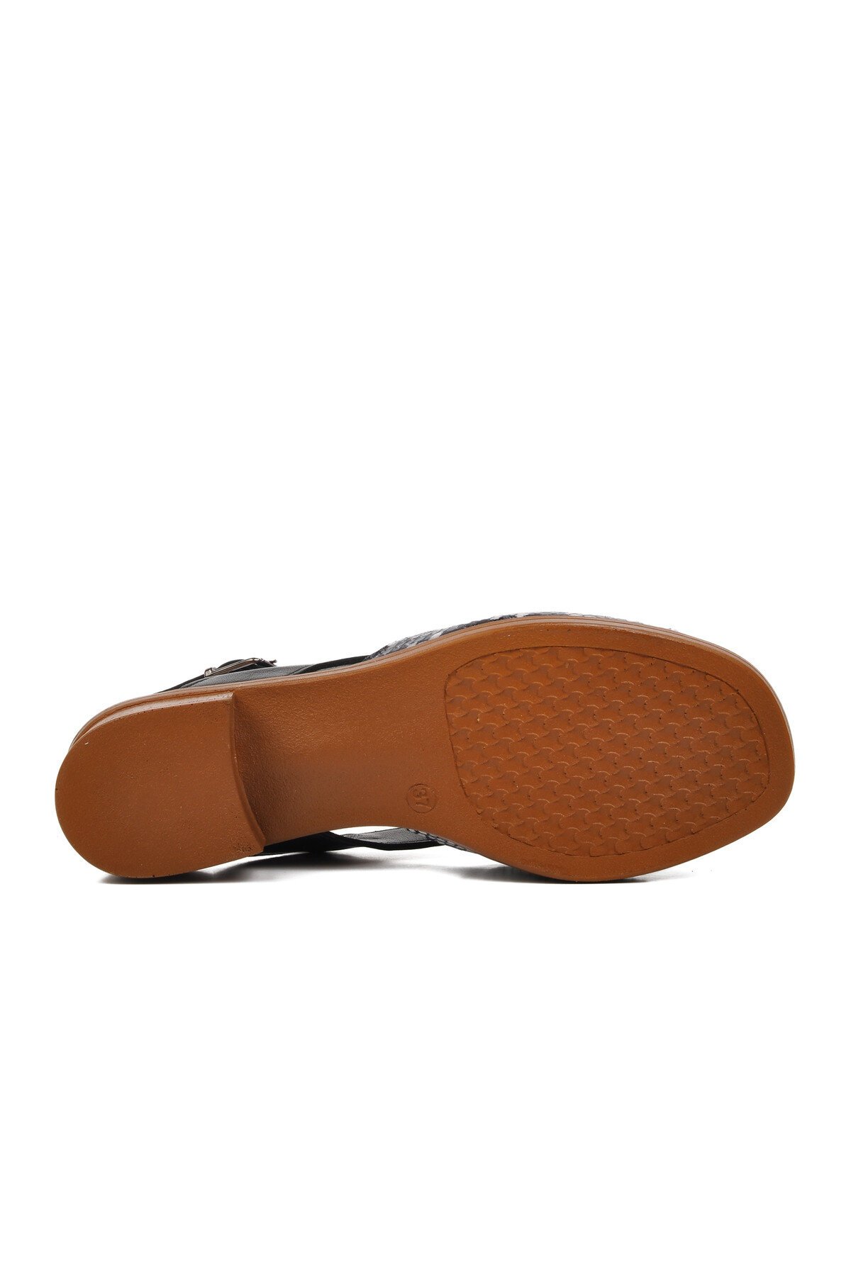 Venüs Siyah Hakiki Deri Kadın Sandalet