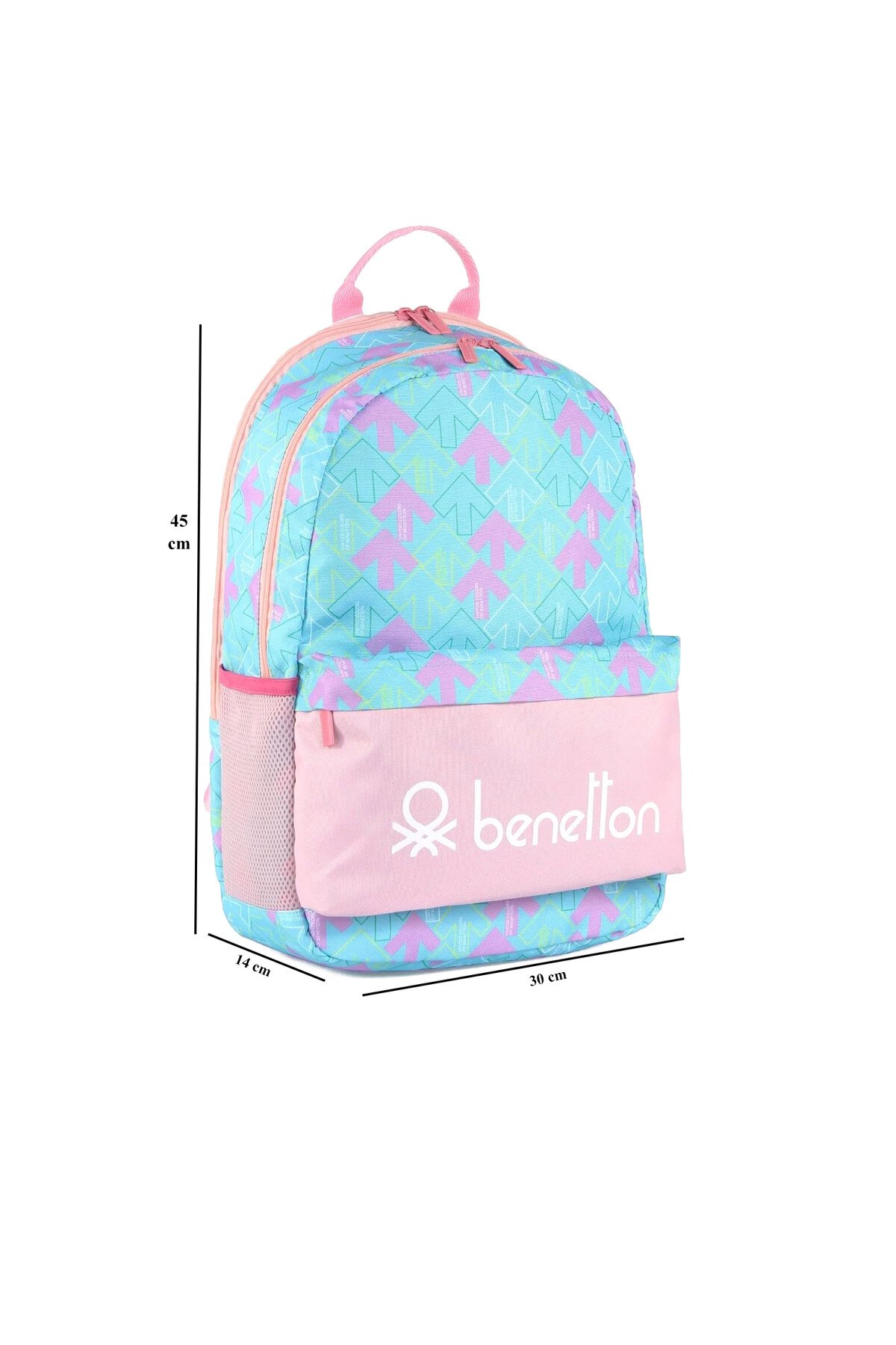 Benetton Pembe-Mavi Unisex Okul Çantası