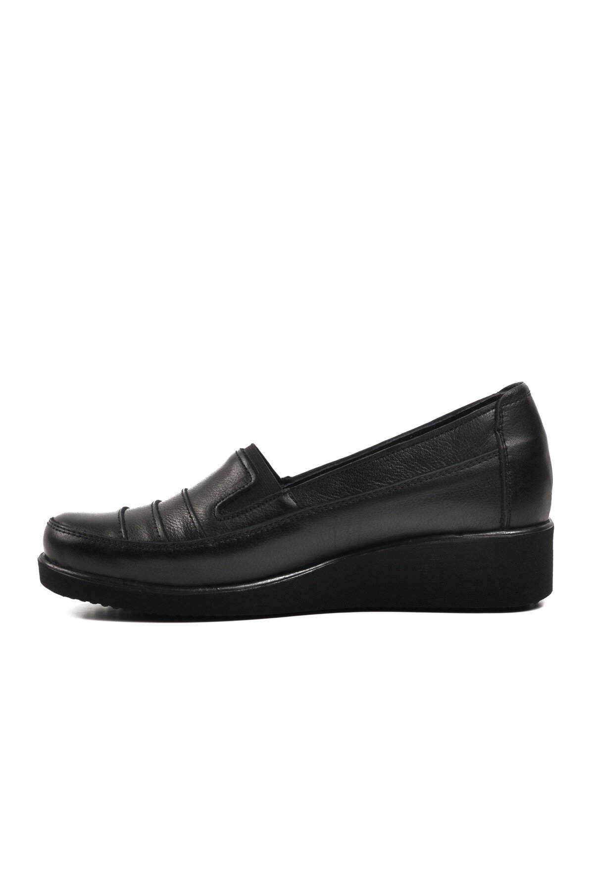 Ayakmod Siyah Hakiki Deri  Kadın Günlük Ayakkabı