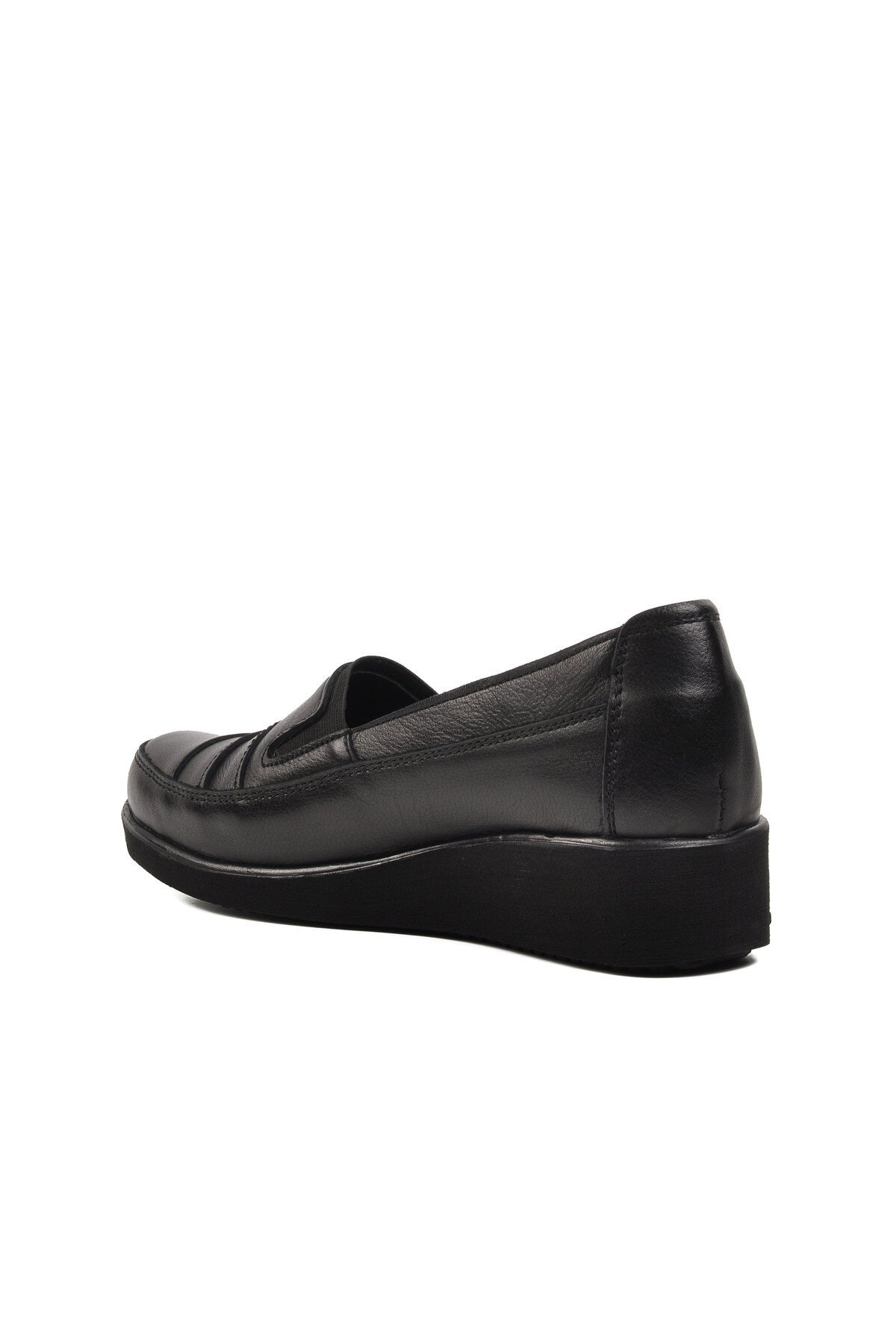 Ayakmod Siyah Hakiki Deri  Kadın Günlük Ayakkabı