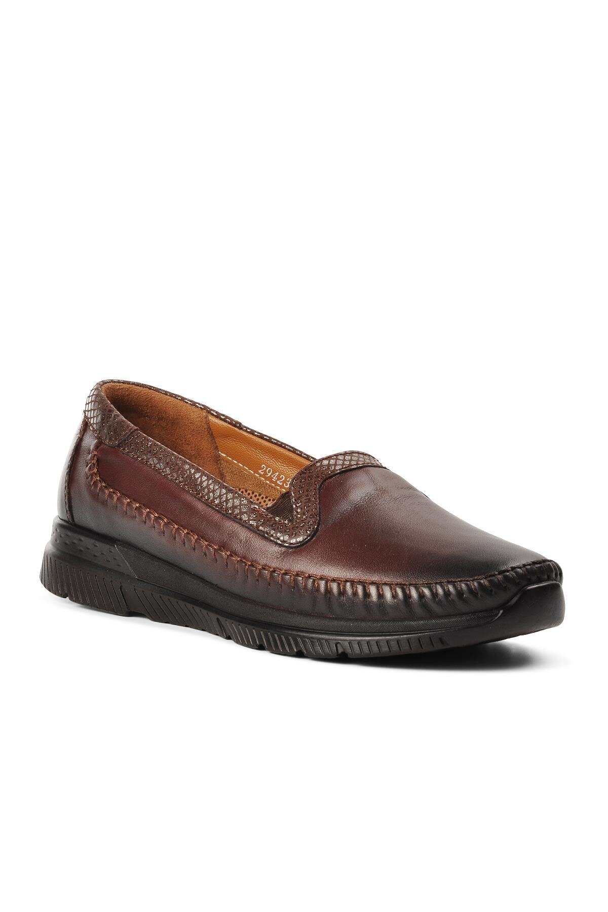 Ayakmod Kahve Hakiki Deri Kadın Günlük Ayakkabı