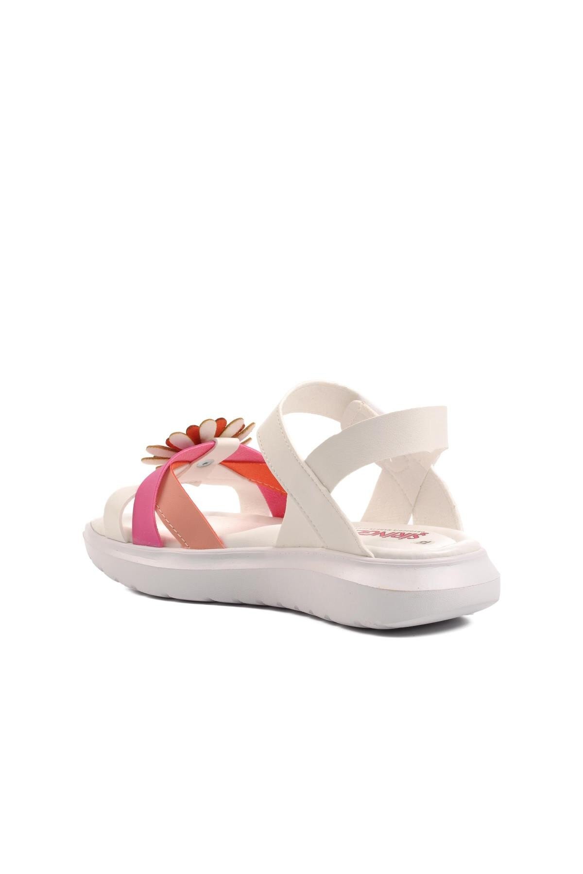 Ayakmod Beyaz-Fuşya-Pembe Kız Çocuk Sandalet