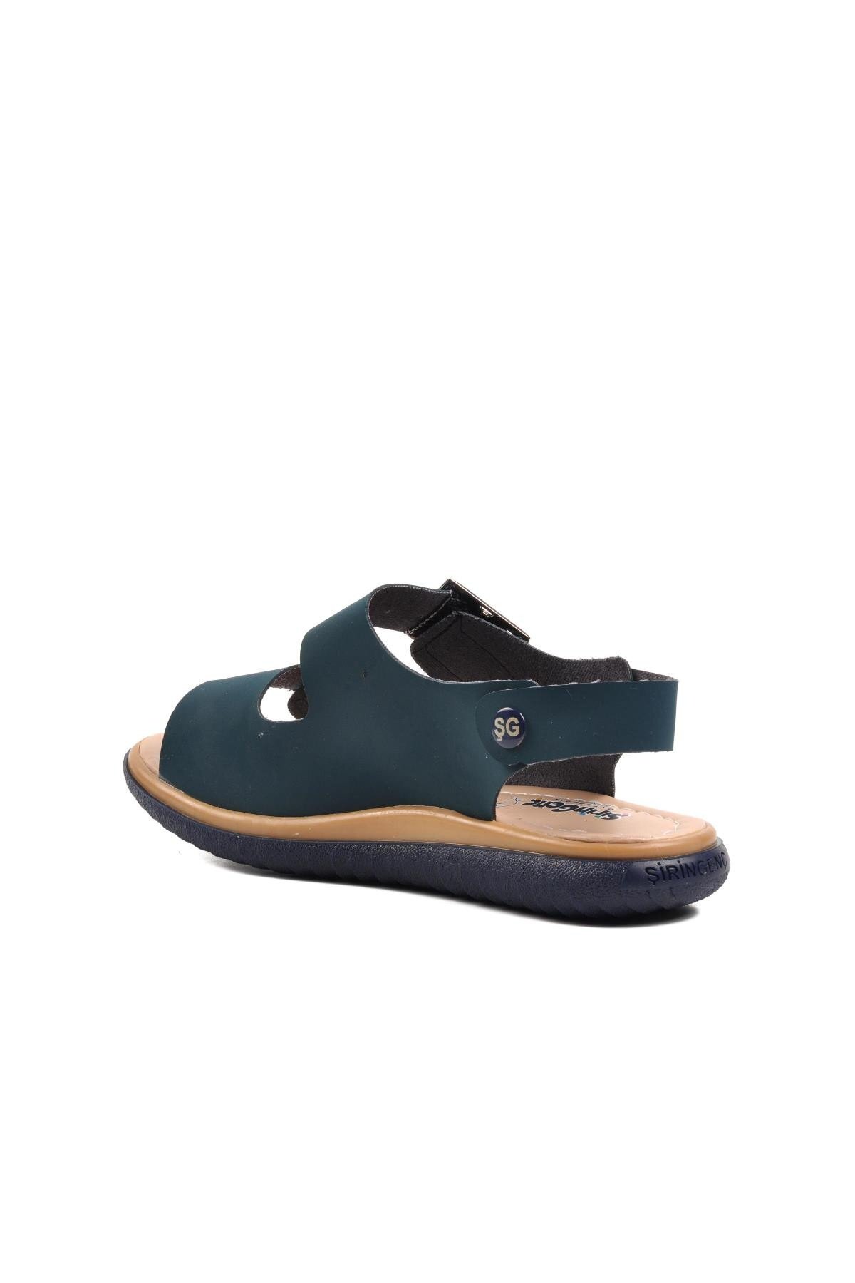 Ayakmod Lacivert Nubuk Erkek Çocuk Sandalet