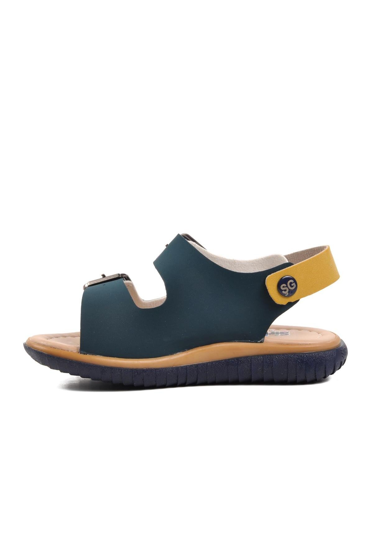Ayakmod Lacivert Nubuk-Sarı-Krem Erkek Çocuk Sandalet