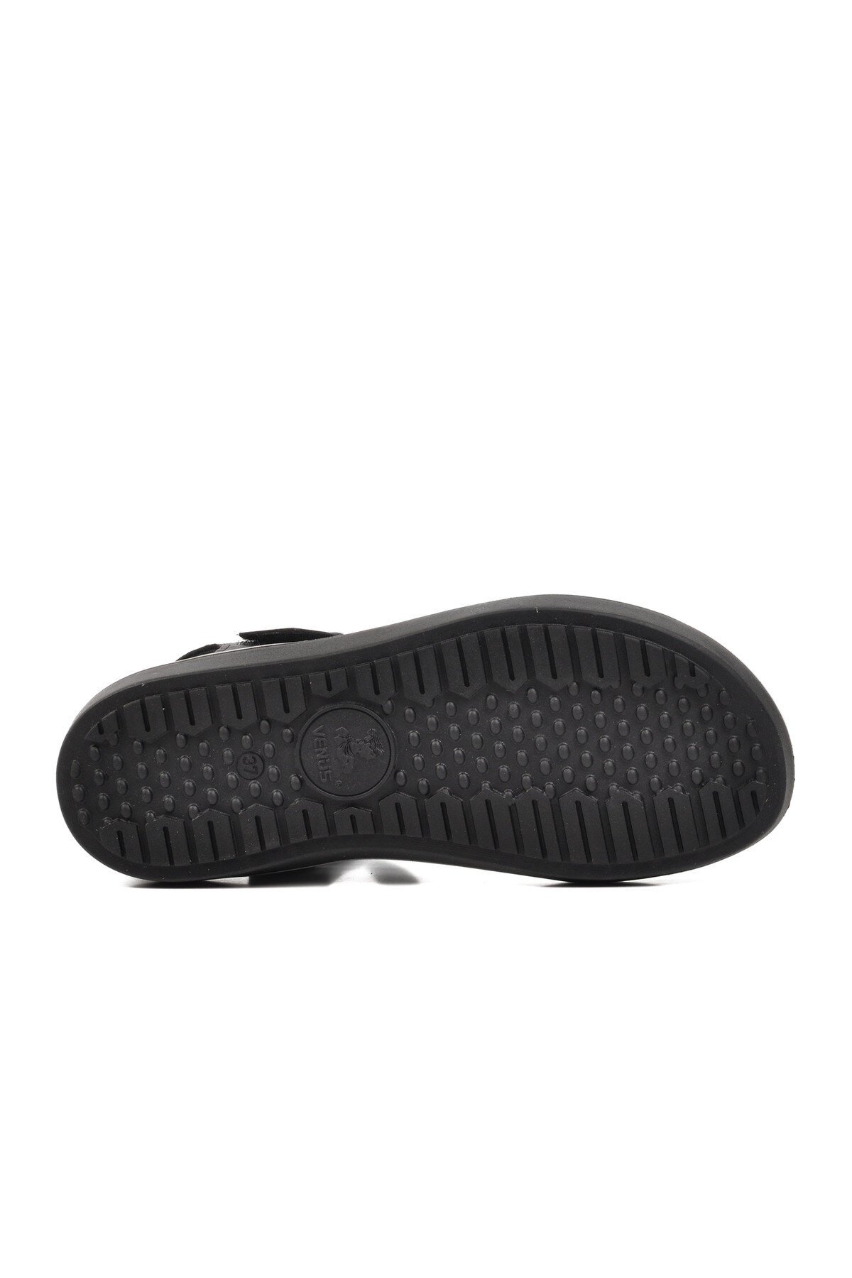 Siyah Hakiki Deri Kadın Sandalet