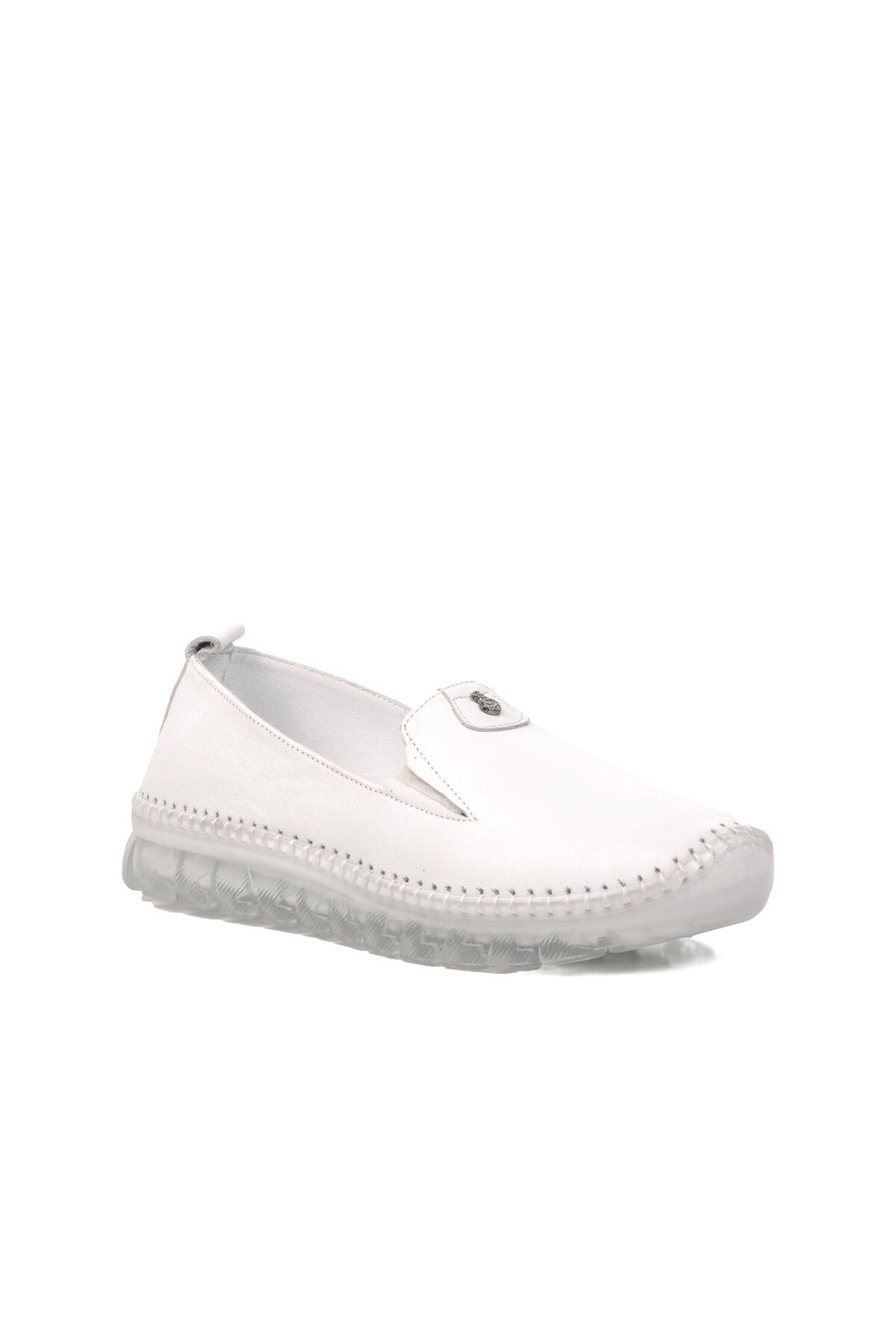 Ayakmod Hakiki Deri Beyaz Kadın Günlük Ayakkabı
