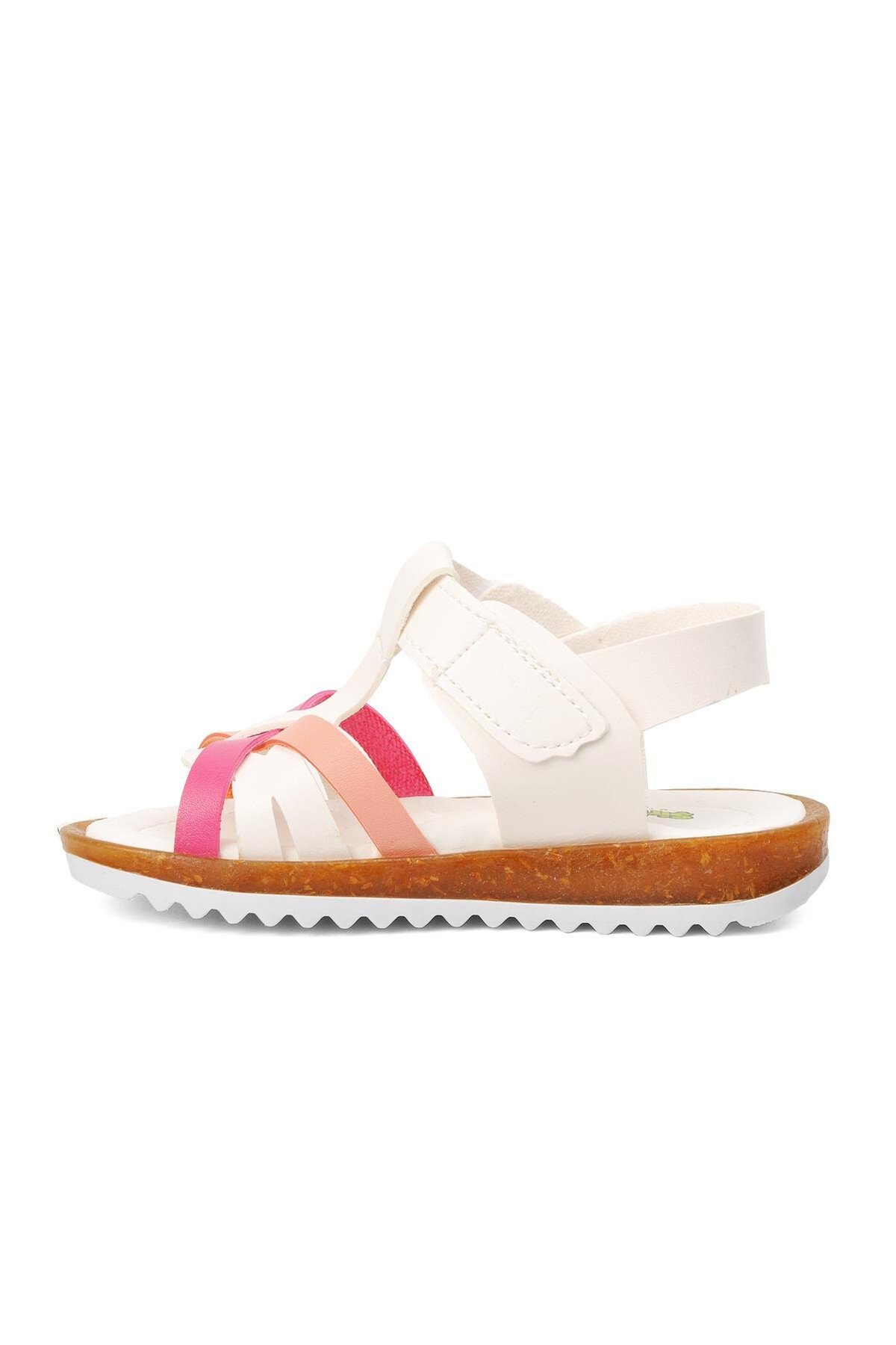 Ayakmod Beyaz-Fuşya-Pembe Bebek Sandalet