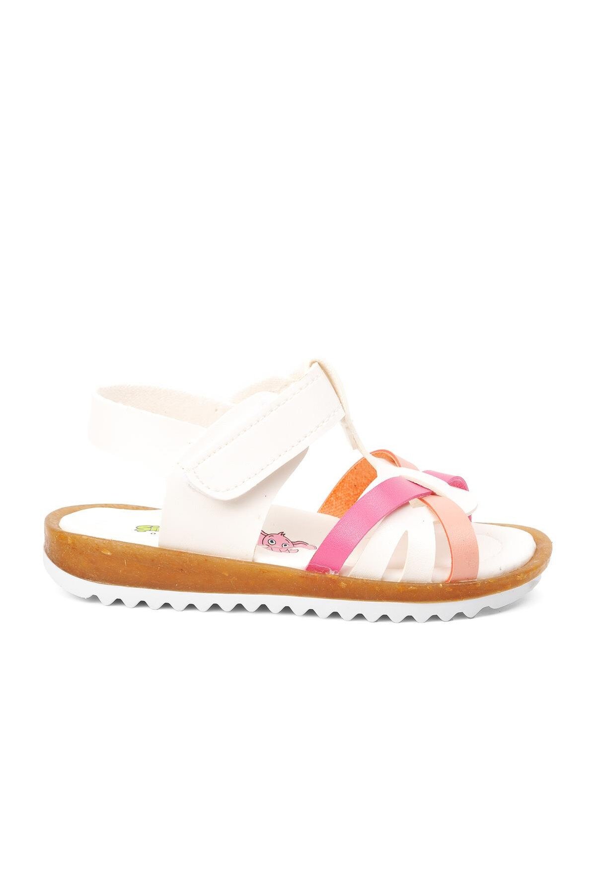 Ayakmod Beyaz-Fuşya-Pembe Bebek Sandalet