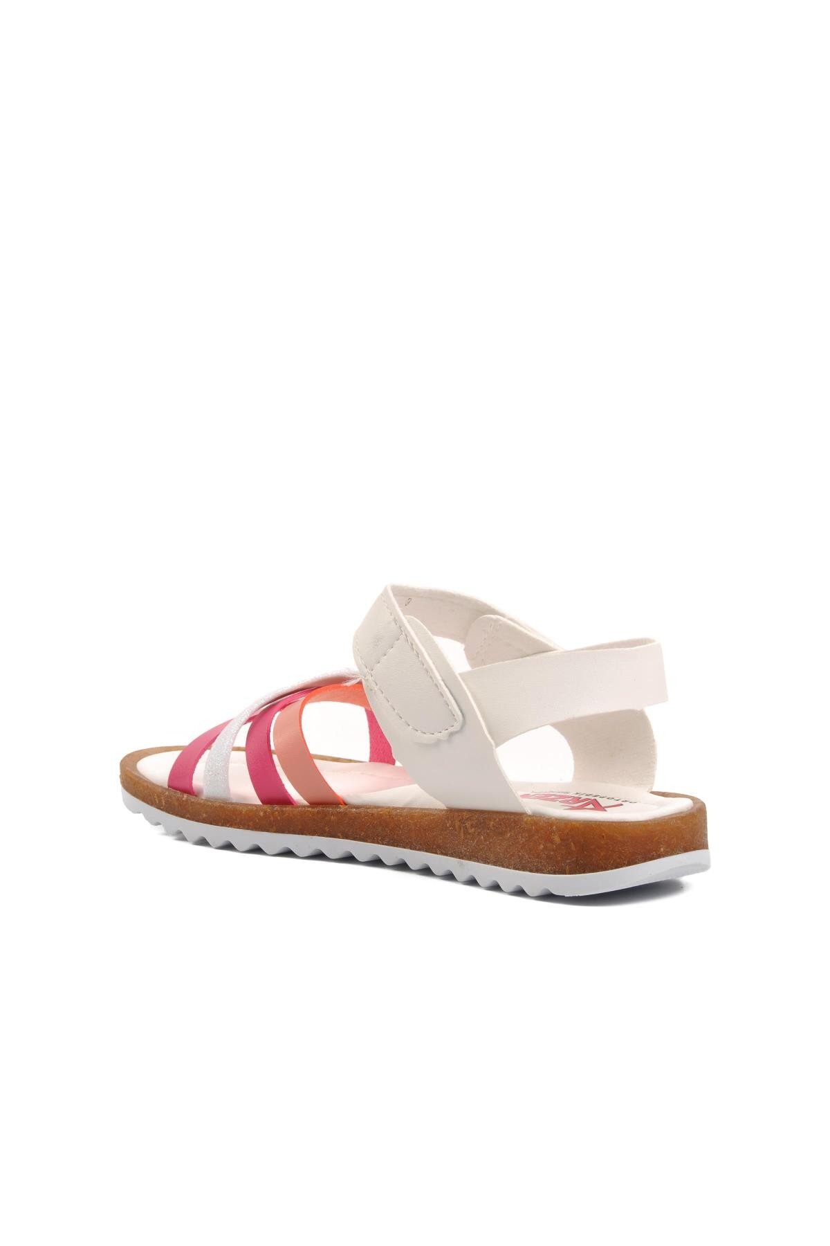 Ayakmod Beyaz-Fuşya-Pembe Kız Çocuk Sandalet