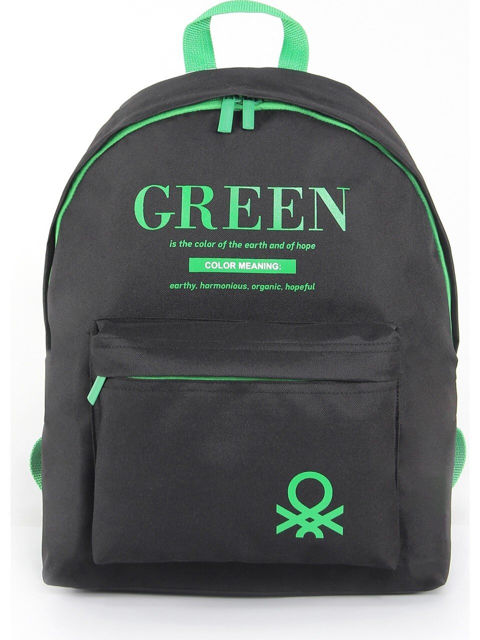 Benetton Siyah-Yeşil Unisex Okul Çantası