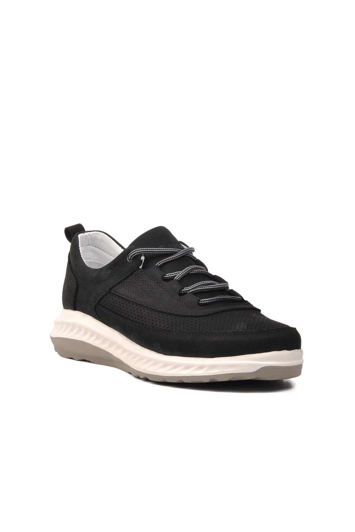 Bulldozer Hakiki Deri Siyah Nubuk Erkek Günlük Ayakkabı