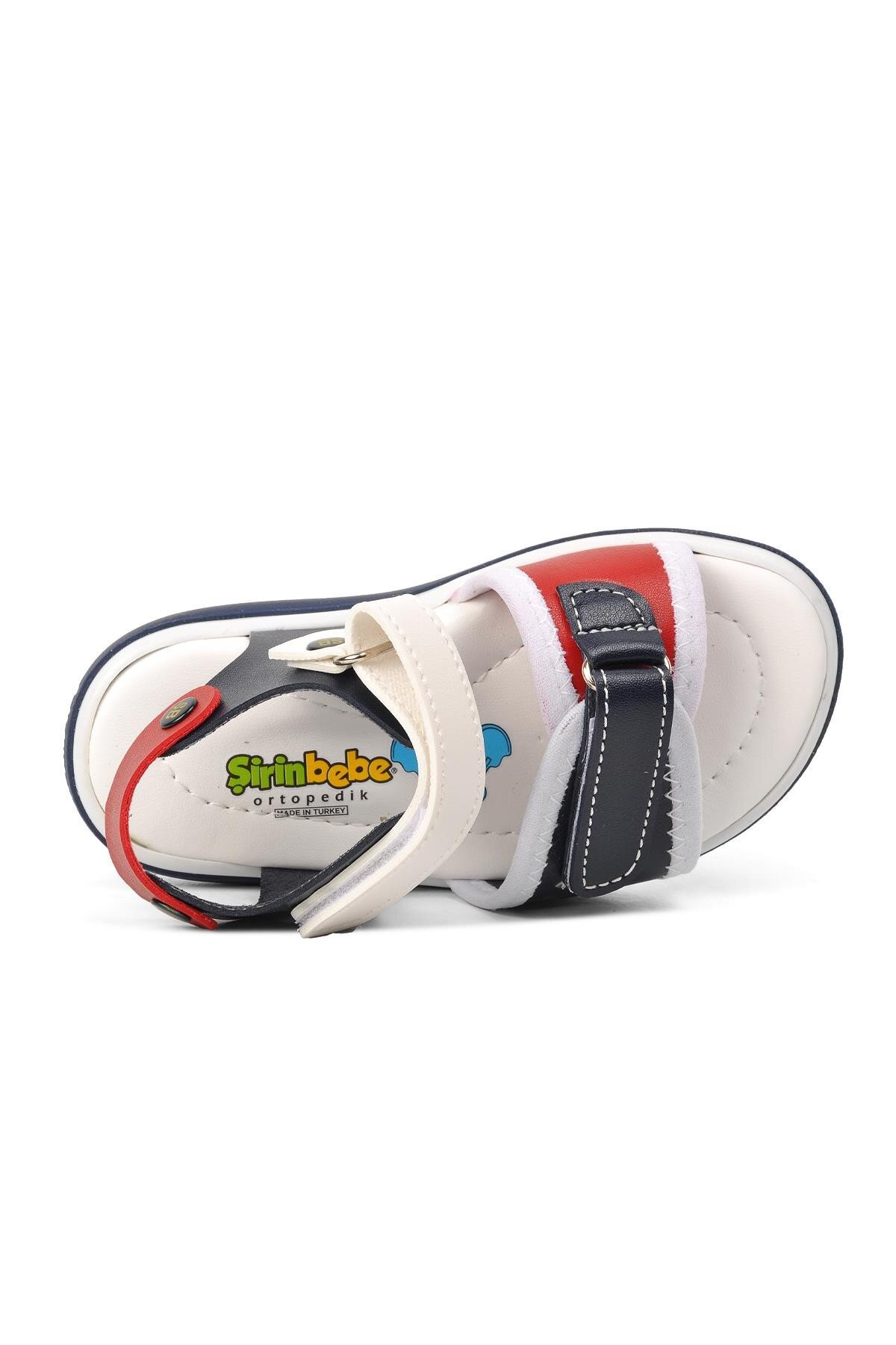 Ayakmod Lacivert-Kırmızı-Beyaz Bebek Sandalet
