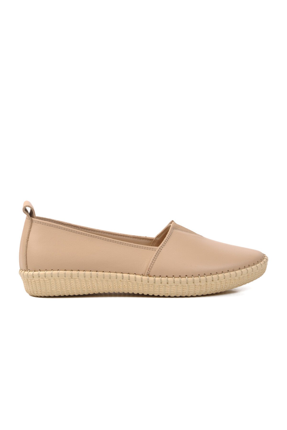 Ayakmod Bej Hakiki Deri Kadın Günlük Ayakkabı