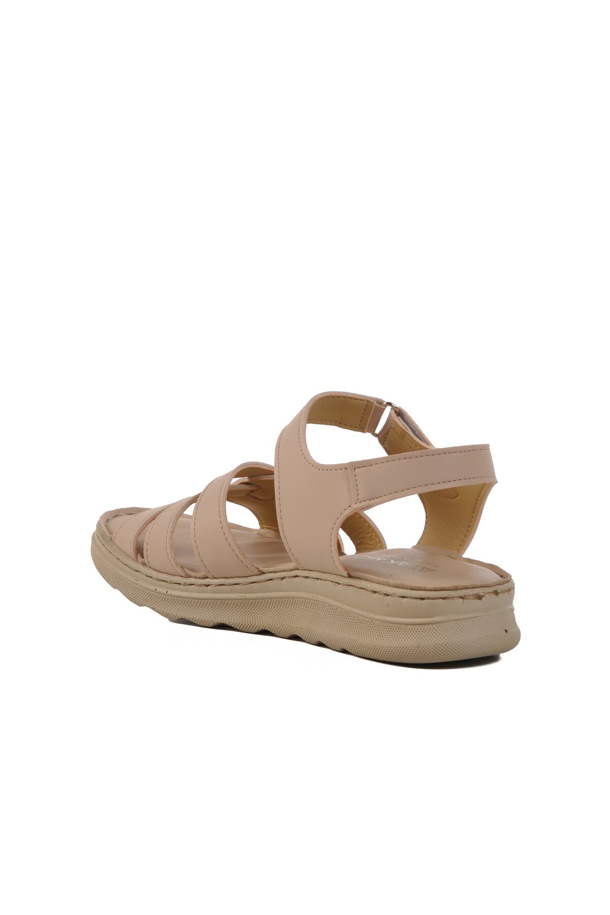 Ayakmod Bej Cırtlı Kadın Sandalet