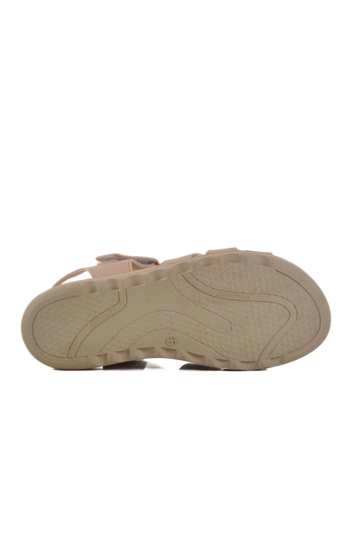 Ayakmod Bej Cırtlı Kadın Sandalet