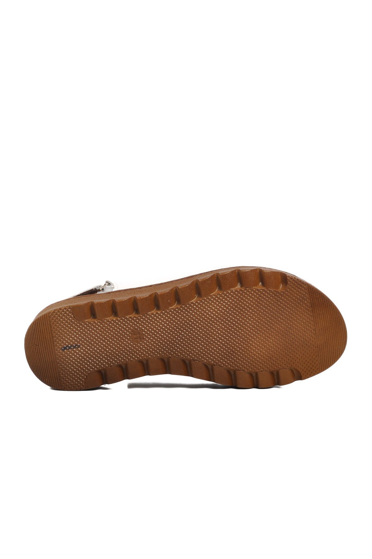 Ayakmod Beyaz Hakiki Deri Kadın Sandalet