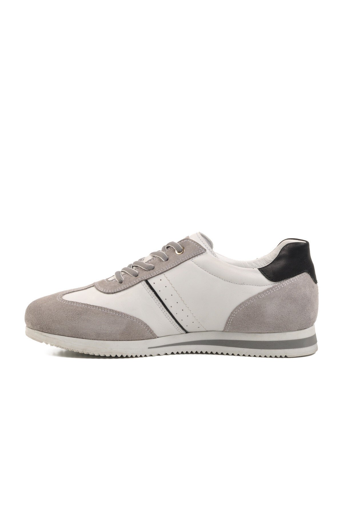 Ayakmod Gri-Beyaz Hakiki Deri Erkek Günlük Ayakkabı