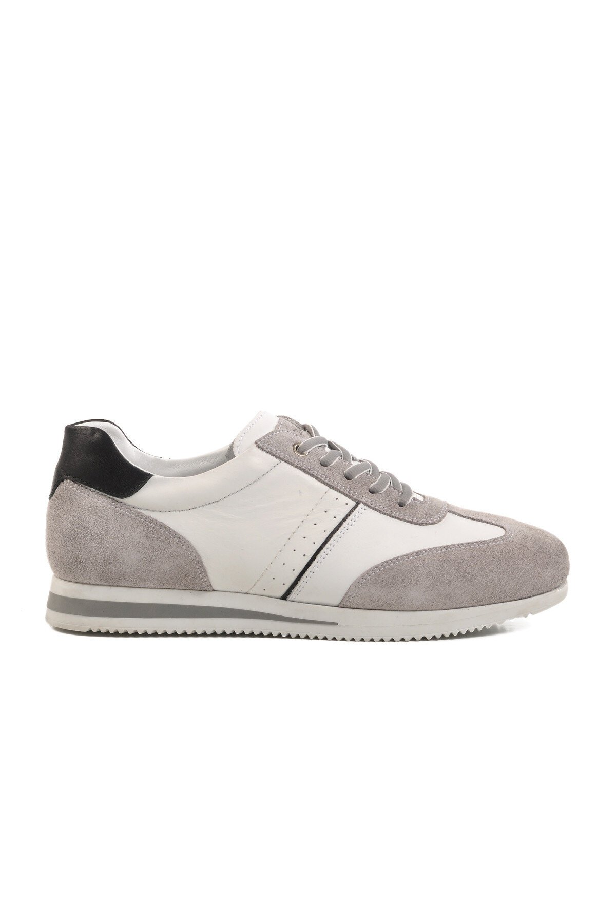 Ayakmod Gri-Beyaz Hakiki Deri Erkek Günlük Ayakkabı