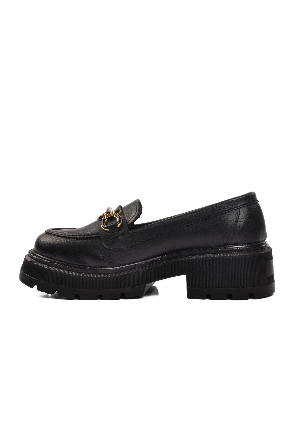 Ayakmod Siyah Cilt Kadın Günlük Ayakkabı