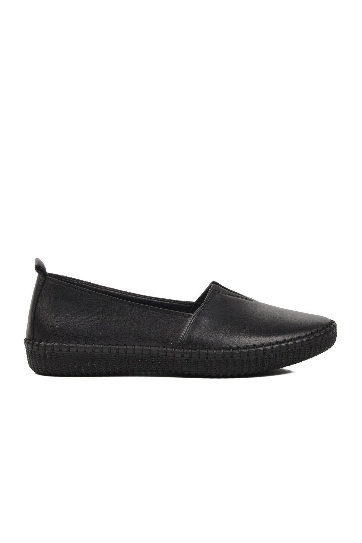 Ayakmod Siyah Hakiki Deri Kadın Günlük Ayakkabı