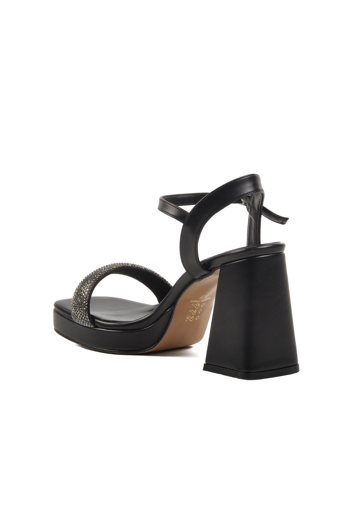 Ayakmod Siyah Kadın Topuklu Sandalet