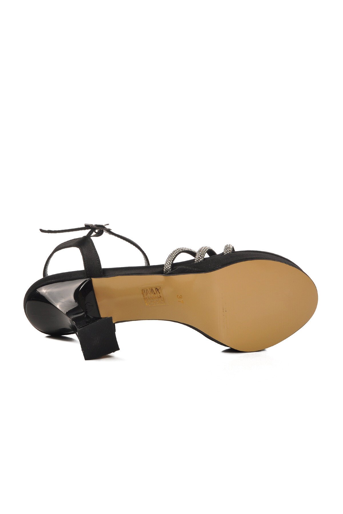 Ayakmod Siyah Saten Kadın Topuklu Ayakkabı