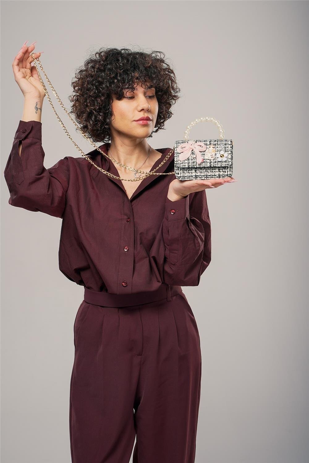 Siyah-Beyaz Kadın Omuz Çantası 17942