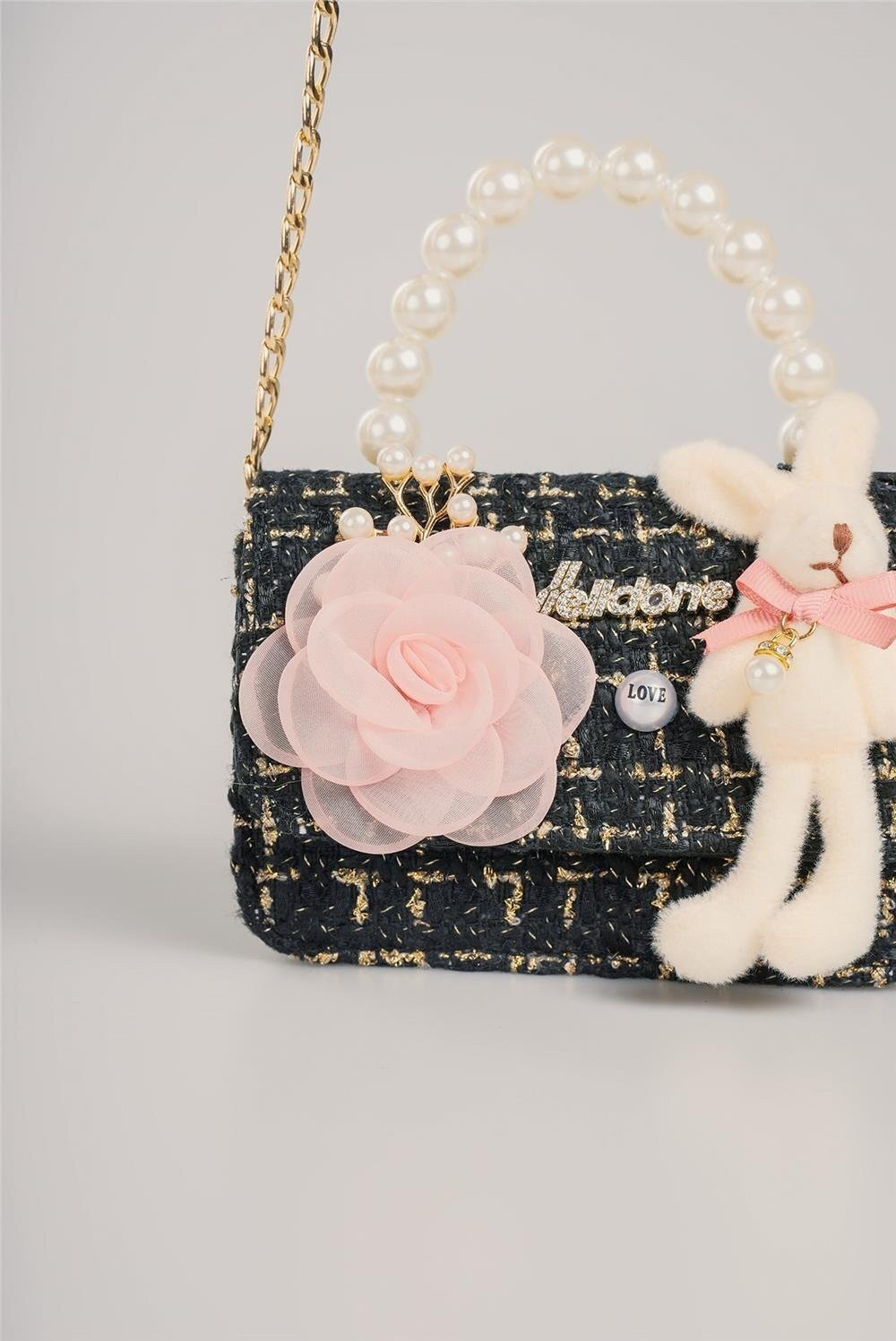 Siyah-Beyaz Kadın Omuz Çantası 17944 Çanta