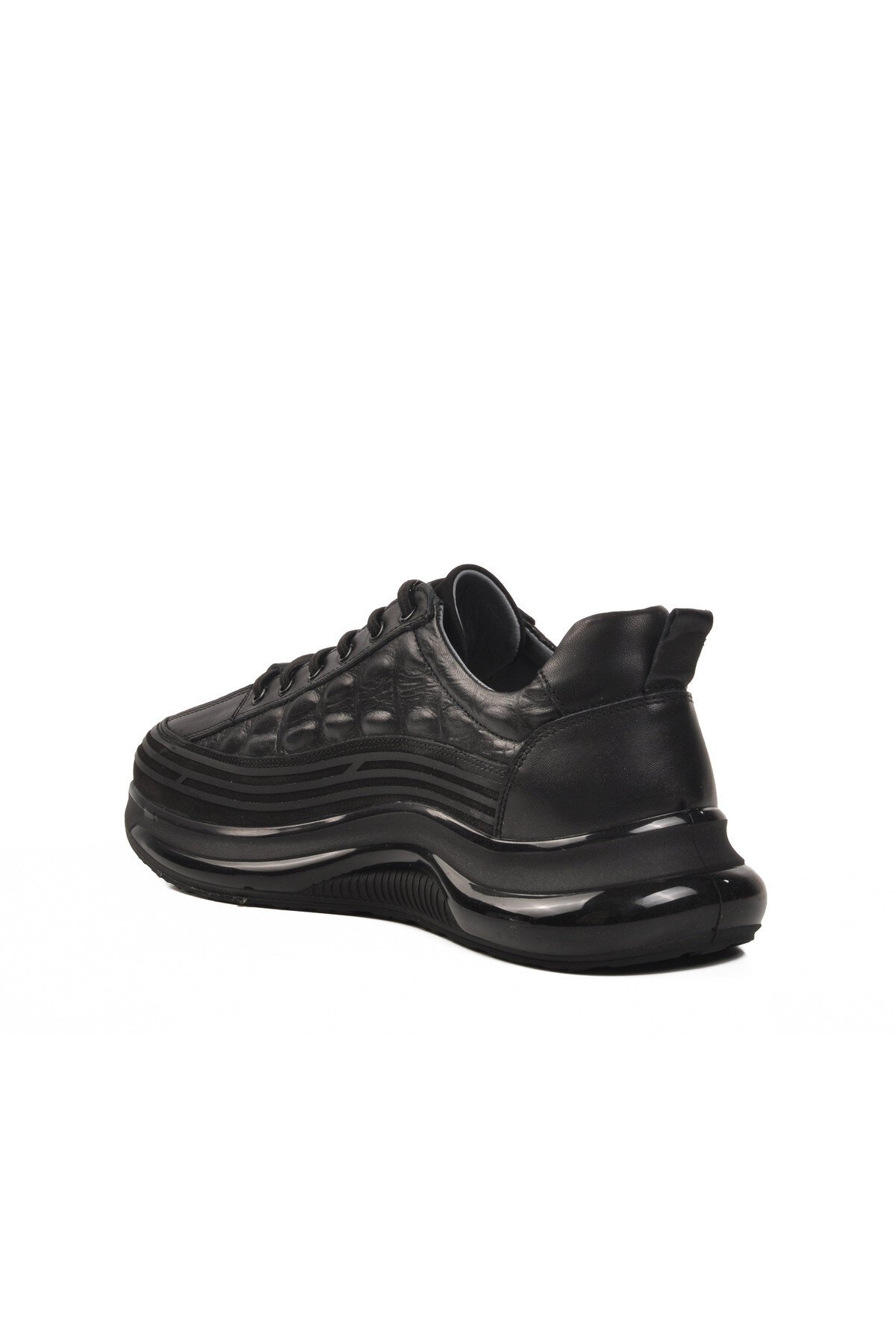 Siyah Hakiki Deri Erkek Günlük Ayakkabı 1004 M