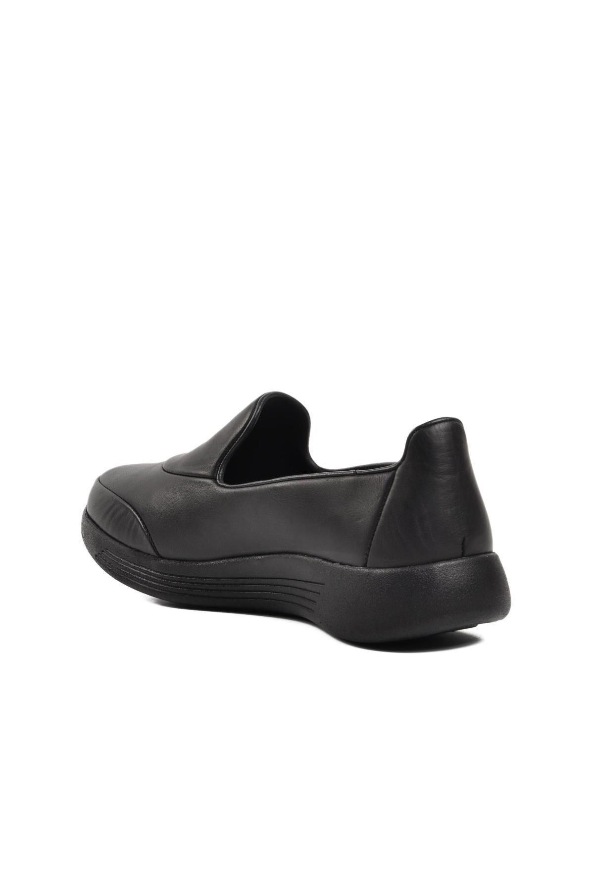 Siyah Hakiki Deri Kadın Günlük Ayakkabı 1000 Z