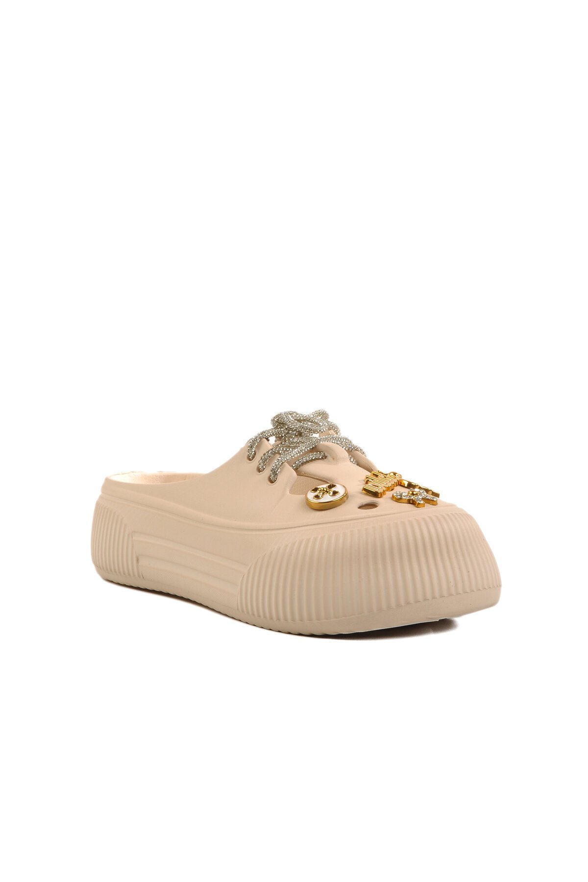 Walkway Ekru Bağcıklı Unisex Terlik