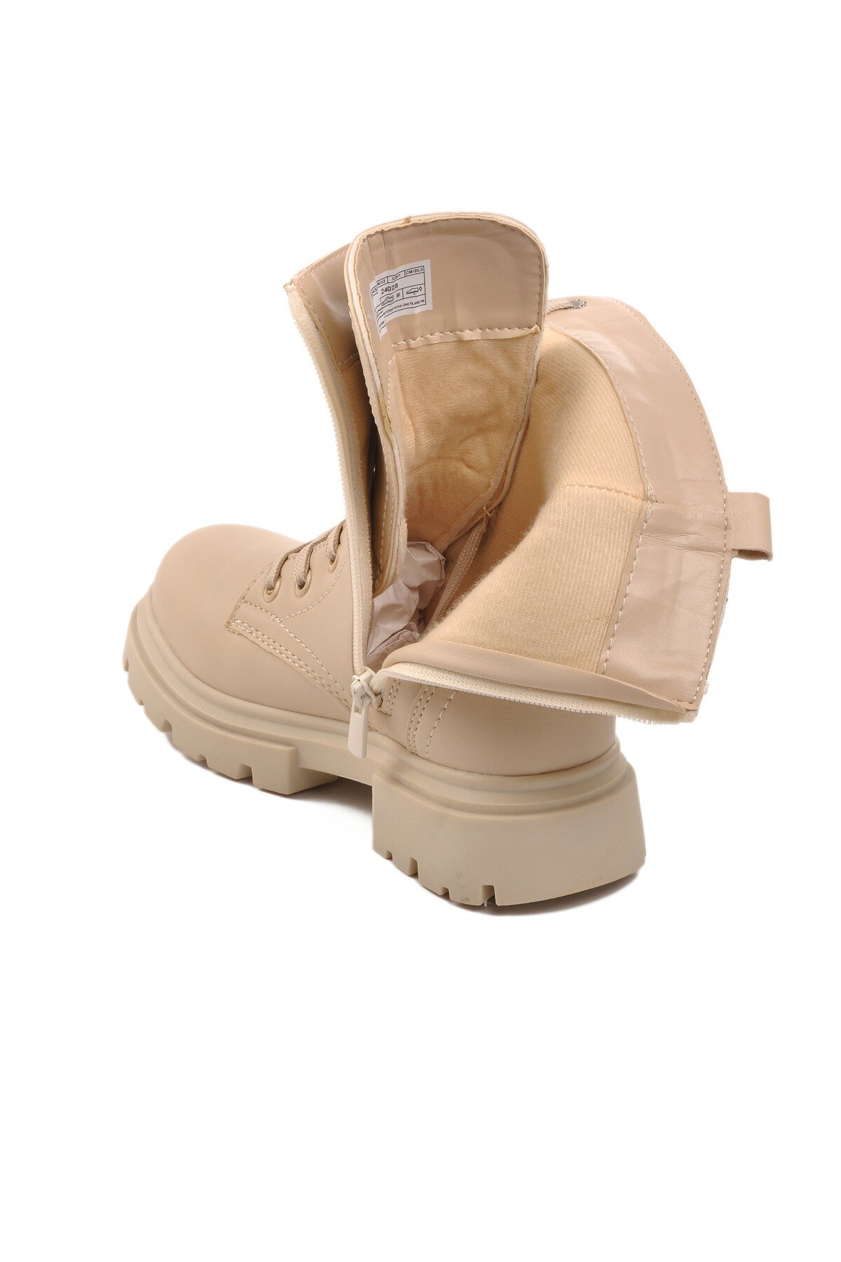 Bej Fermuarlı Çocuk Bot 24028 F