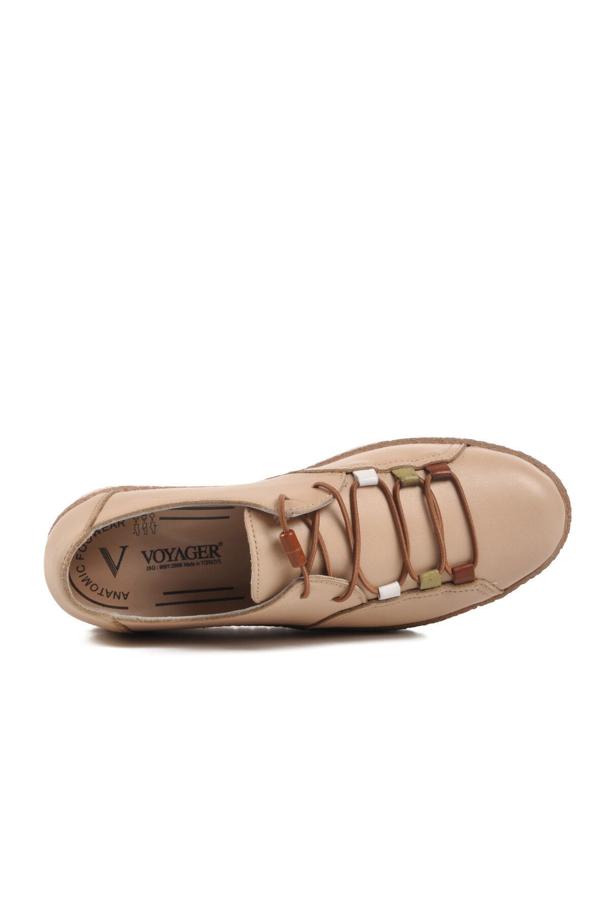 Bej Hakiki Deri Anatomik Kadın Casual Ayakkabı Z132 Z