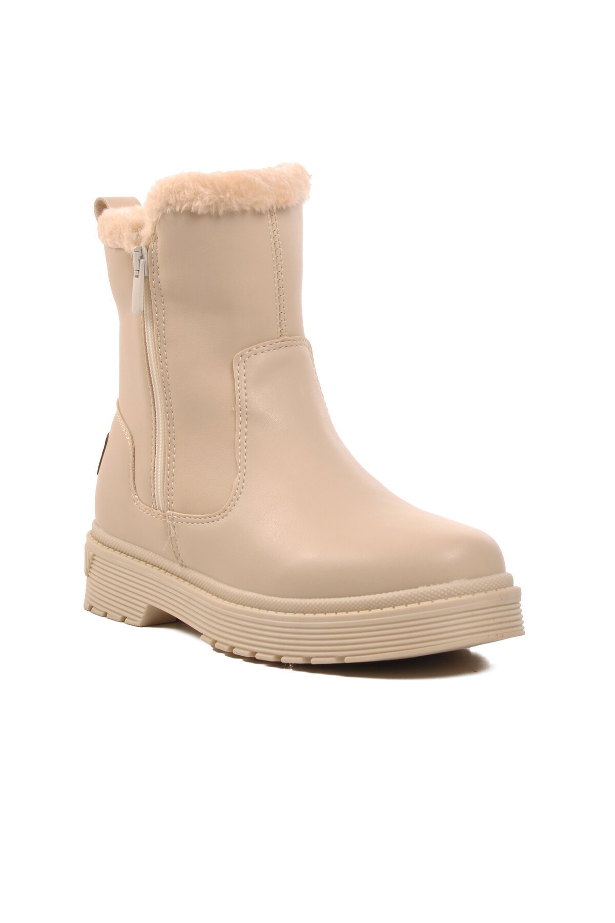 Bej Fermuarlı Kadın Bot 23003 Z