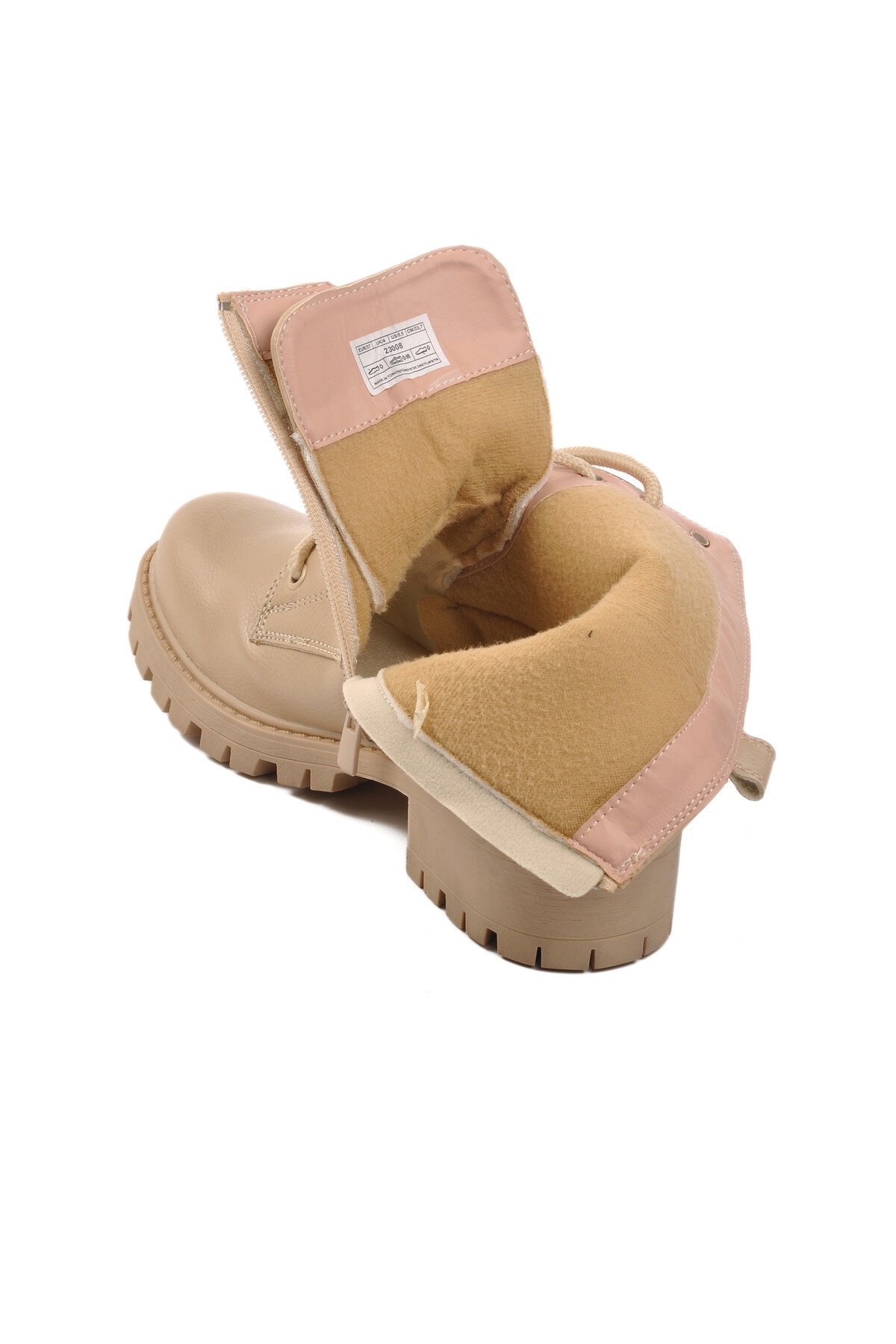 Bej Fermuarlı Kadın Bot 23008 Z