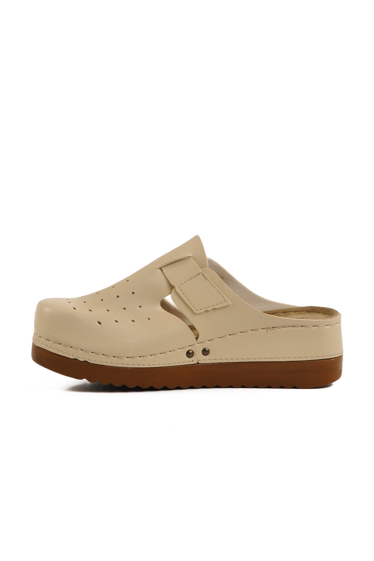 Bej Anatomik Unisex Sabo Terlik 07-008 G