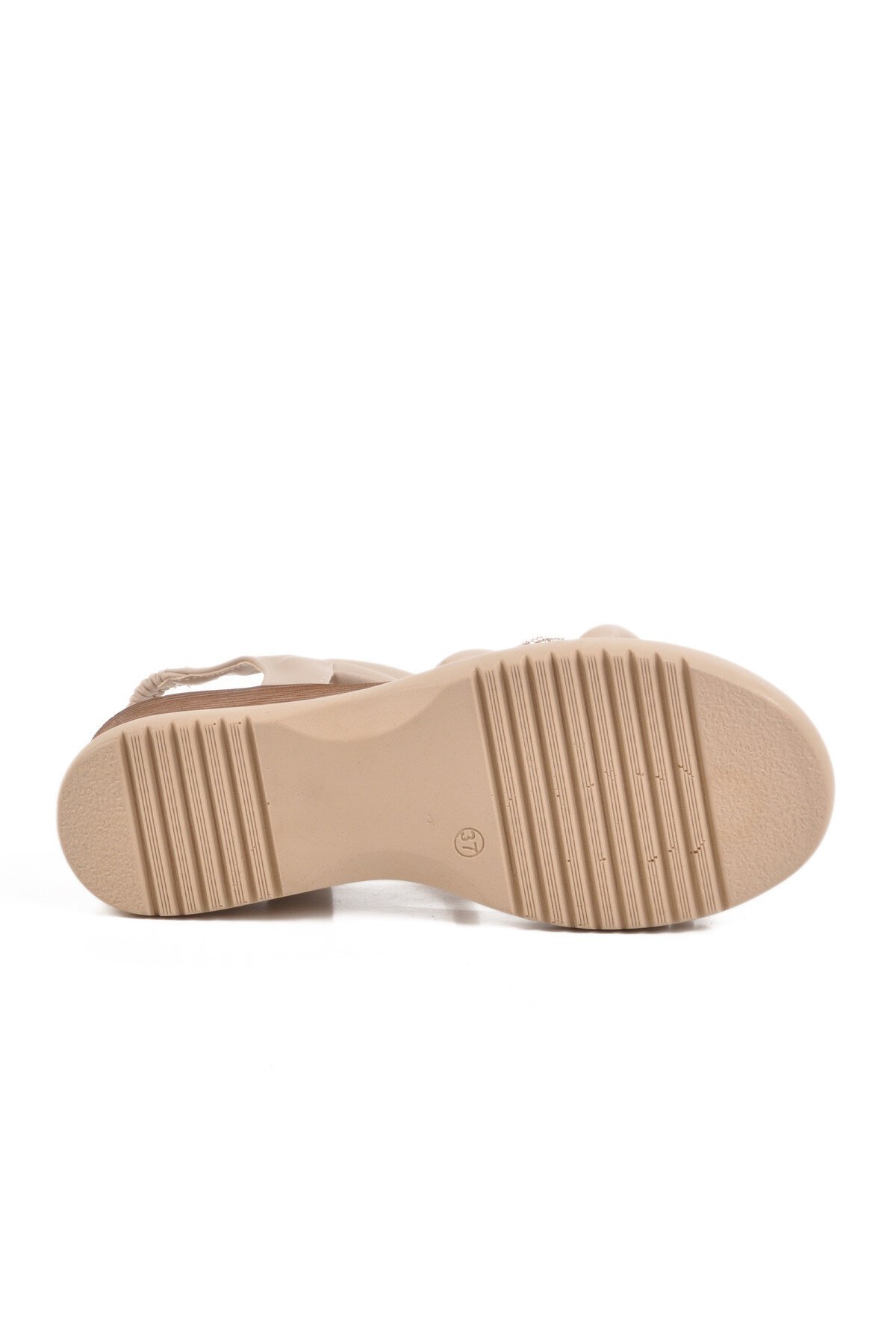 Bej Topuklu Kadın Sandalet T-004 Z