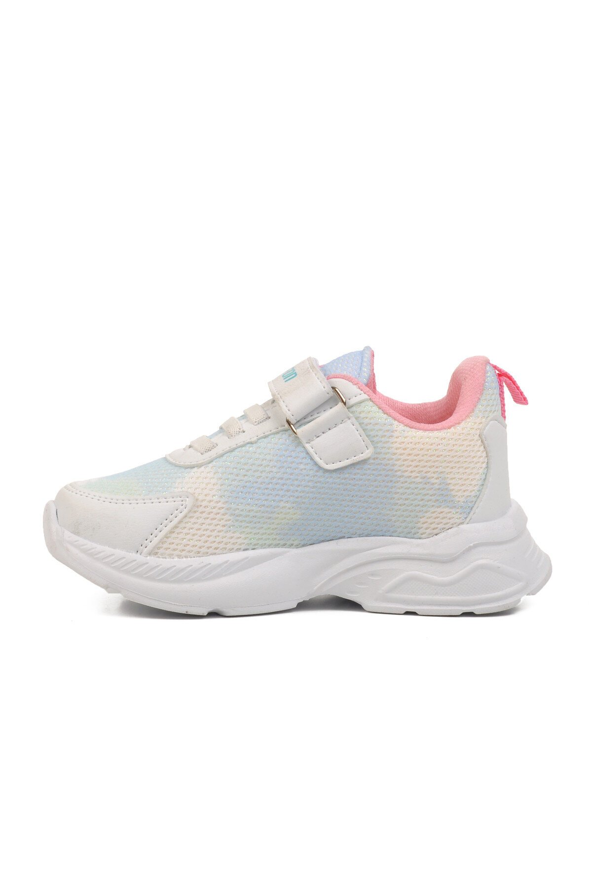 Beyaz-Bebe Mavisi Cırtlı Çocuk Spor Ayakkabı 2340 P