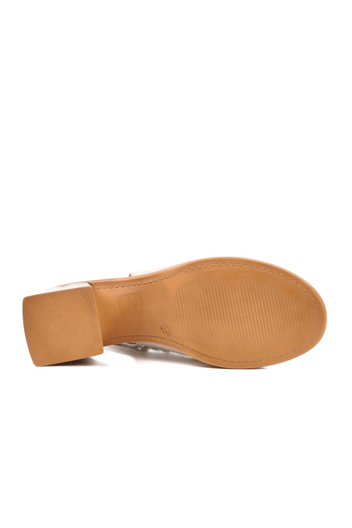 Beyaz Hakiki Deri Topuklu Kadın Sandalet PC-54632 Z