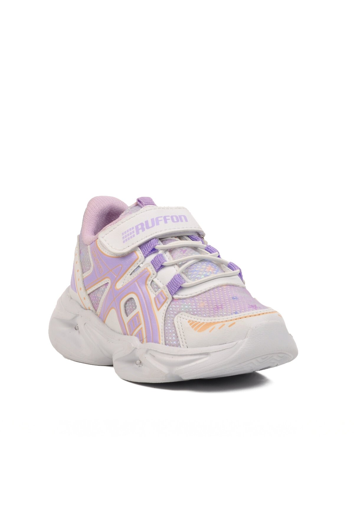 Beyaz-Lila Cırtlı Hafif Çocuk Spor Ayakkabı 2351 P