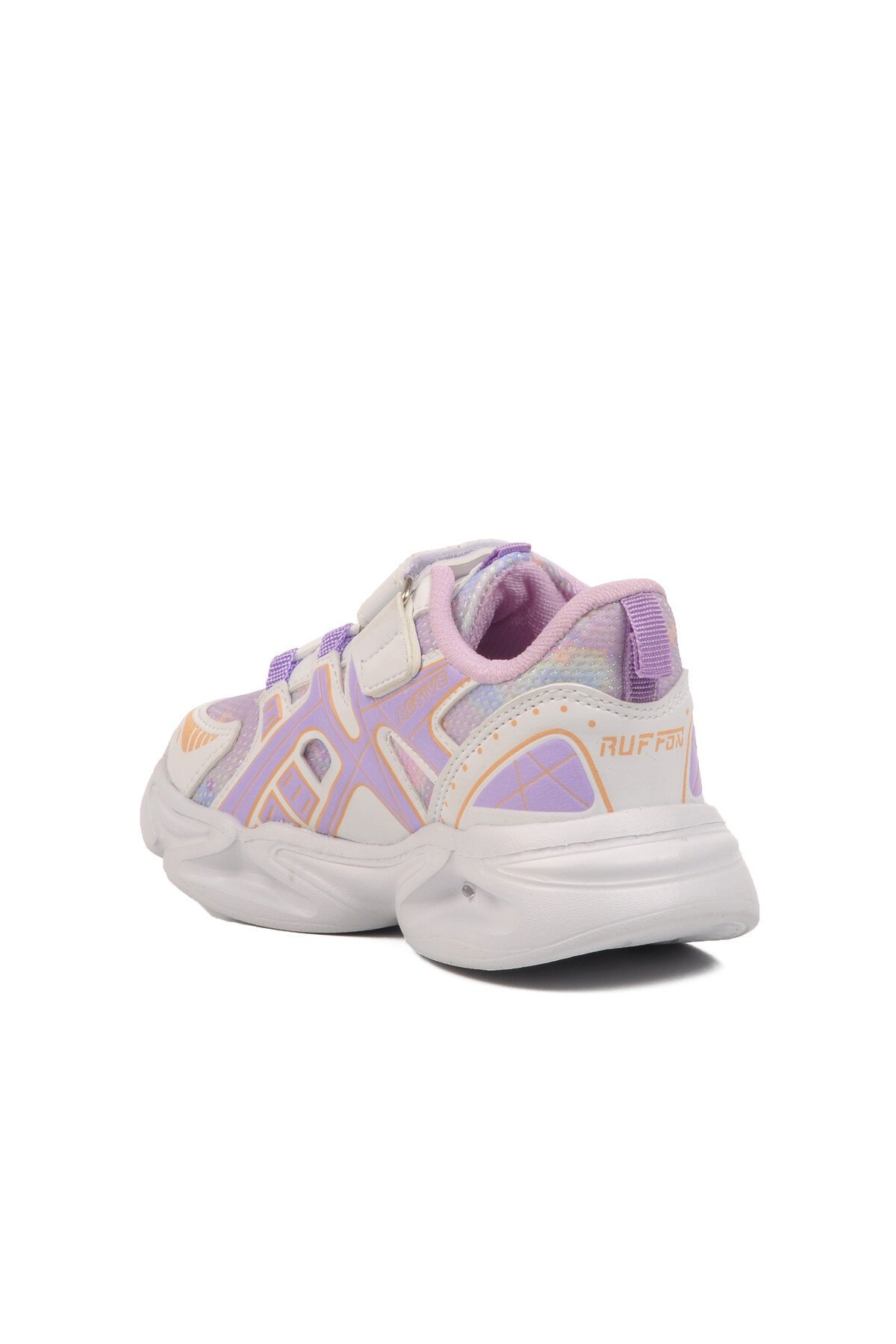 Beyaz-Lila Cırtlı Hafif Çocuk Spor Ayakkabı 2351 P