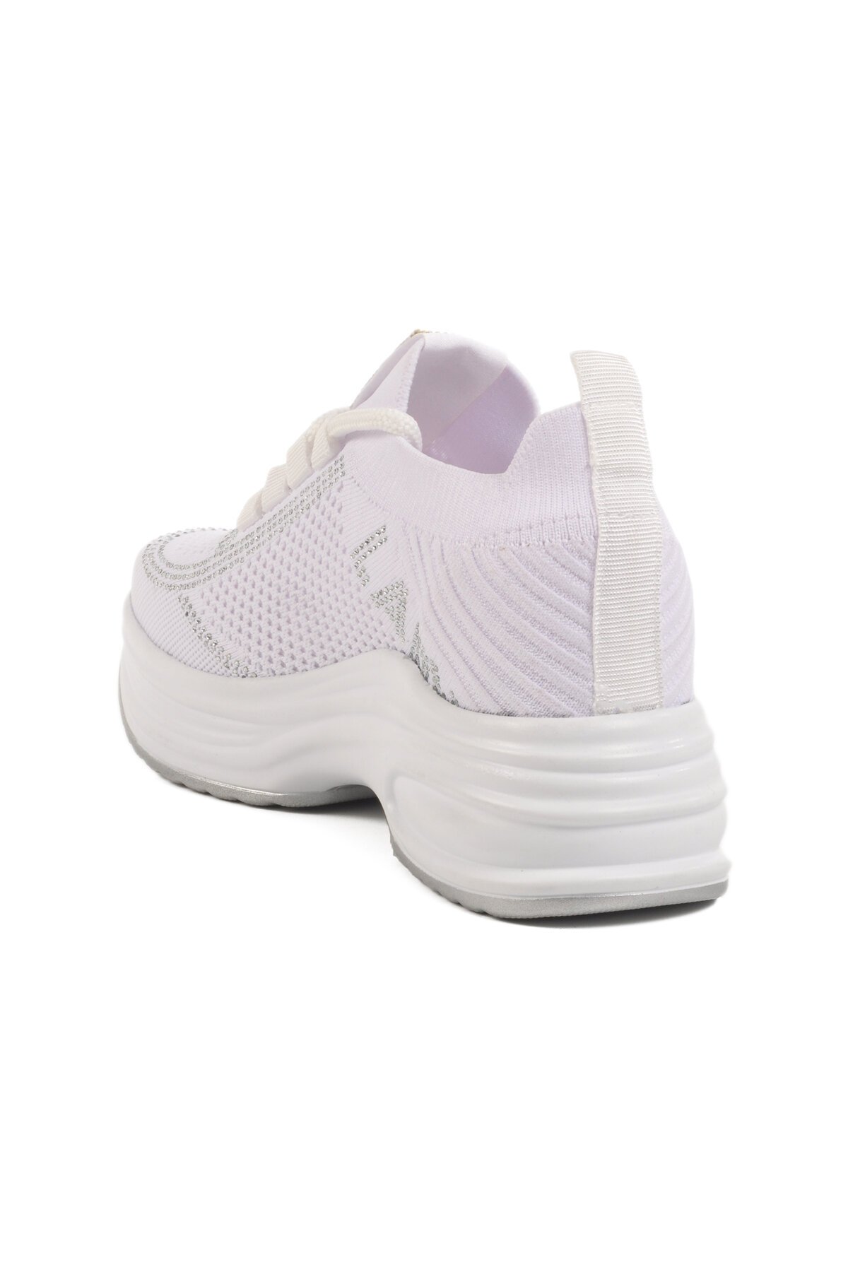 Beyaz Fileli Taşlı Kadın Spor Ayakkabı Lady 5002 Z