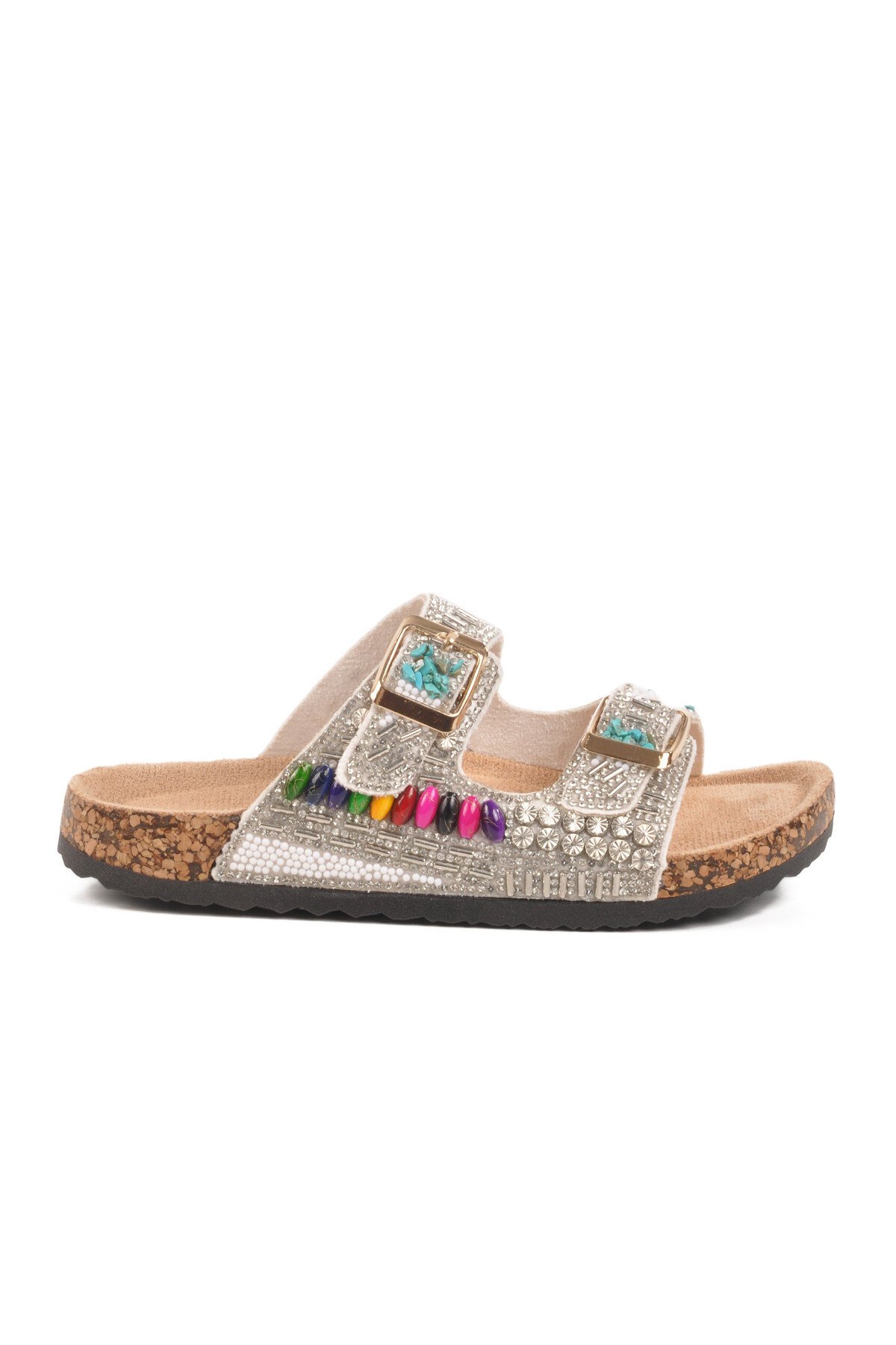 Beyaz Taşlı Çocuk Terlik 25Y106-6  F